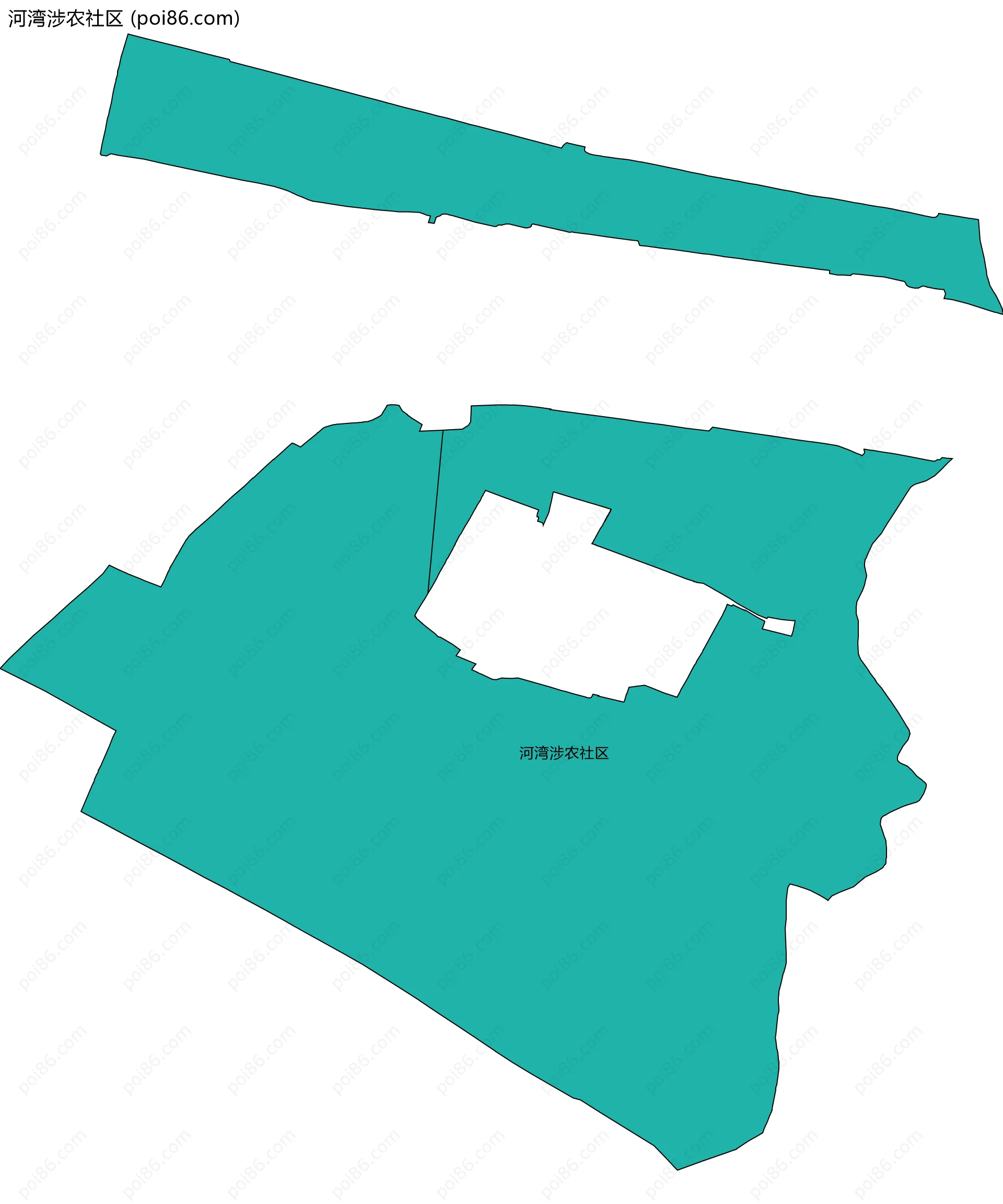 河湾涉农社区边界地图