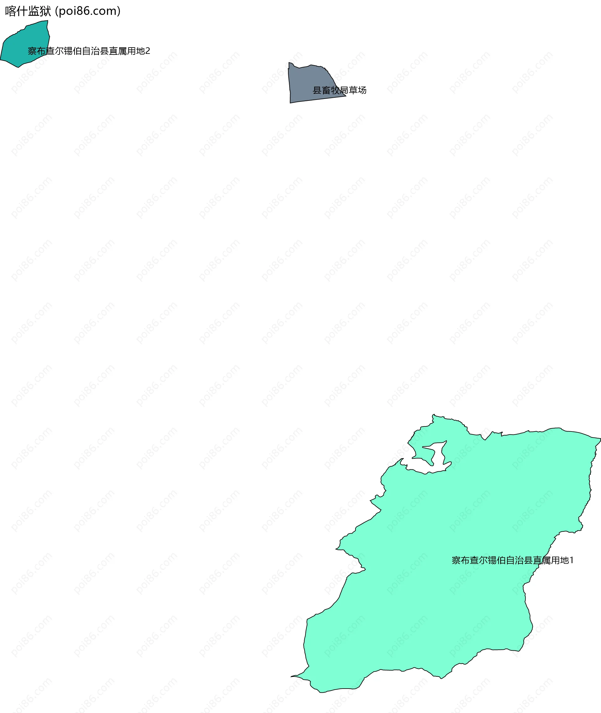 喀什监狱边界地图(五级行政区划)