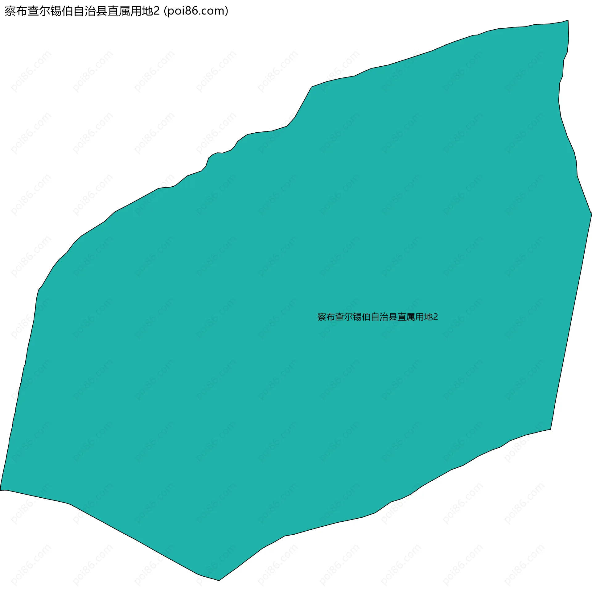 察布查尔锡伯自治县直属用地2边界地图