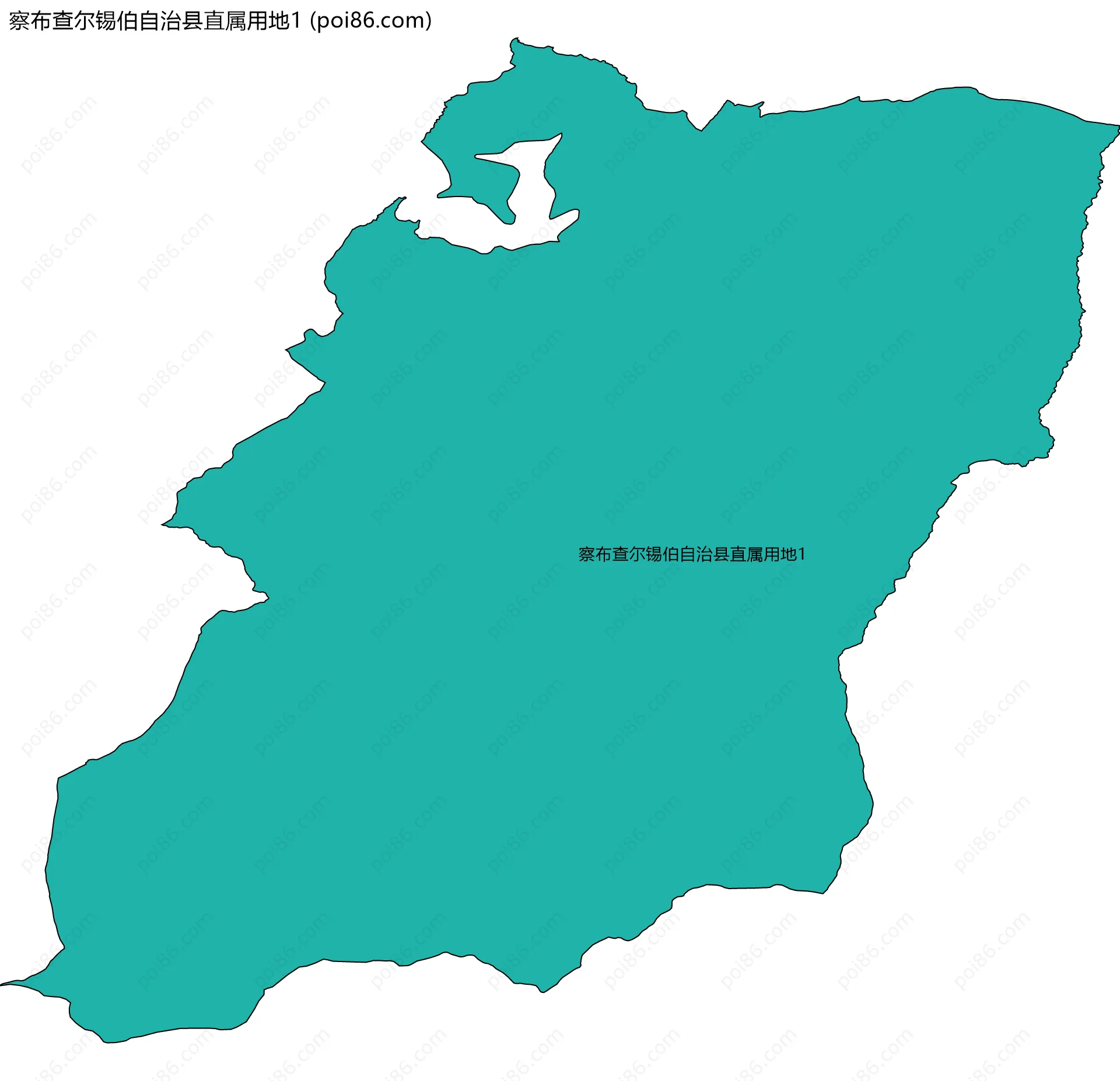 察布查尔锡伯自治县直属用地1边界地图
