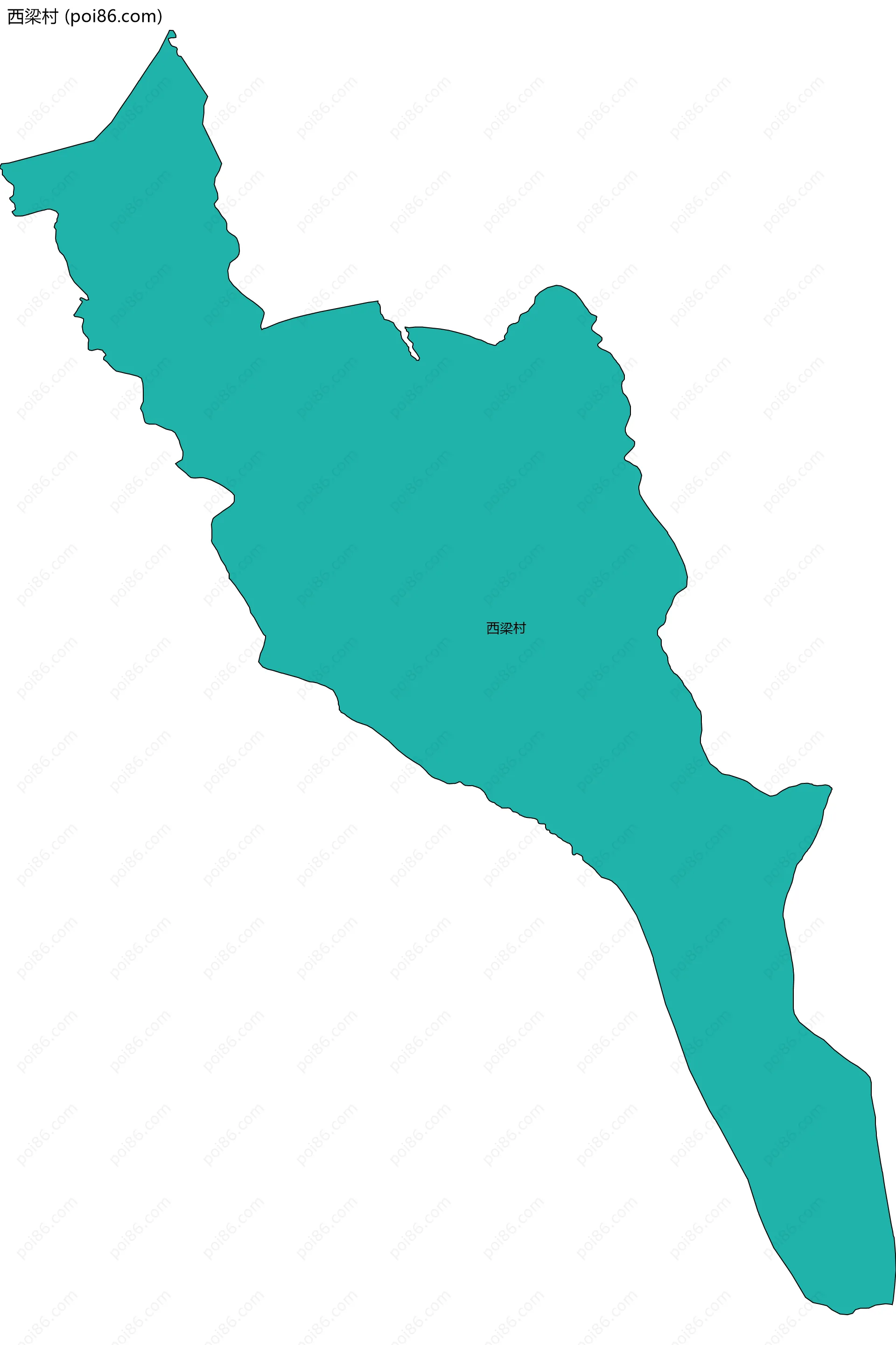 西梁村边界地图