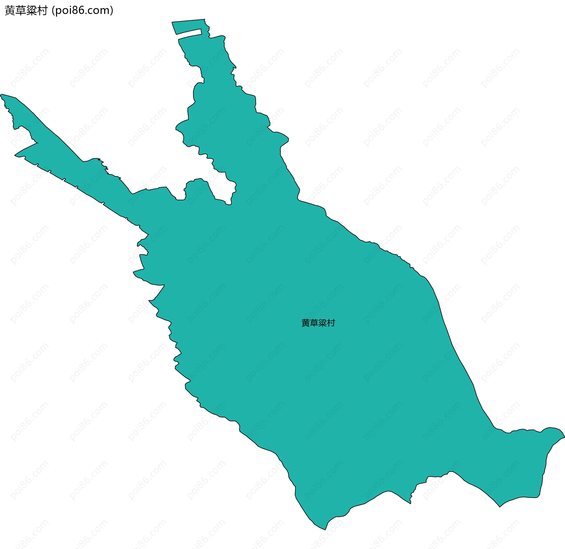 黄草粱村边界地图