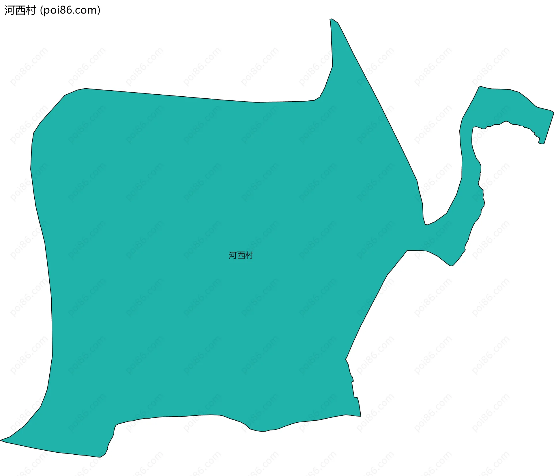 河西村边界地图