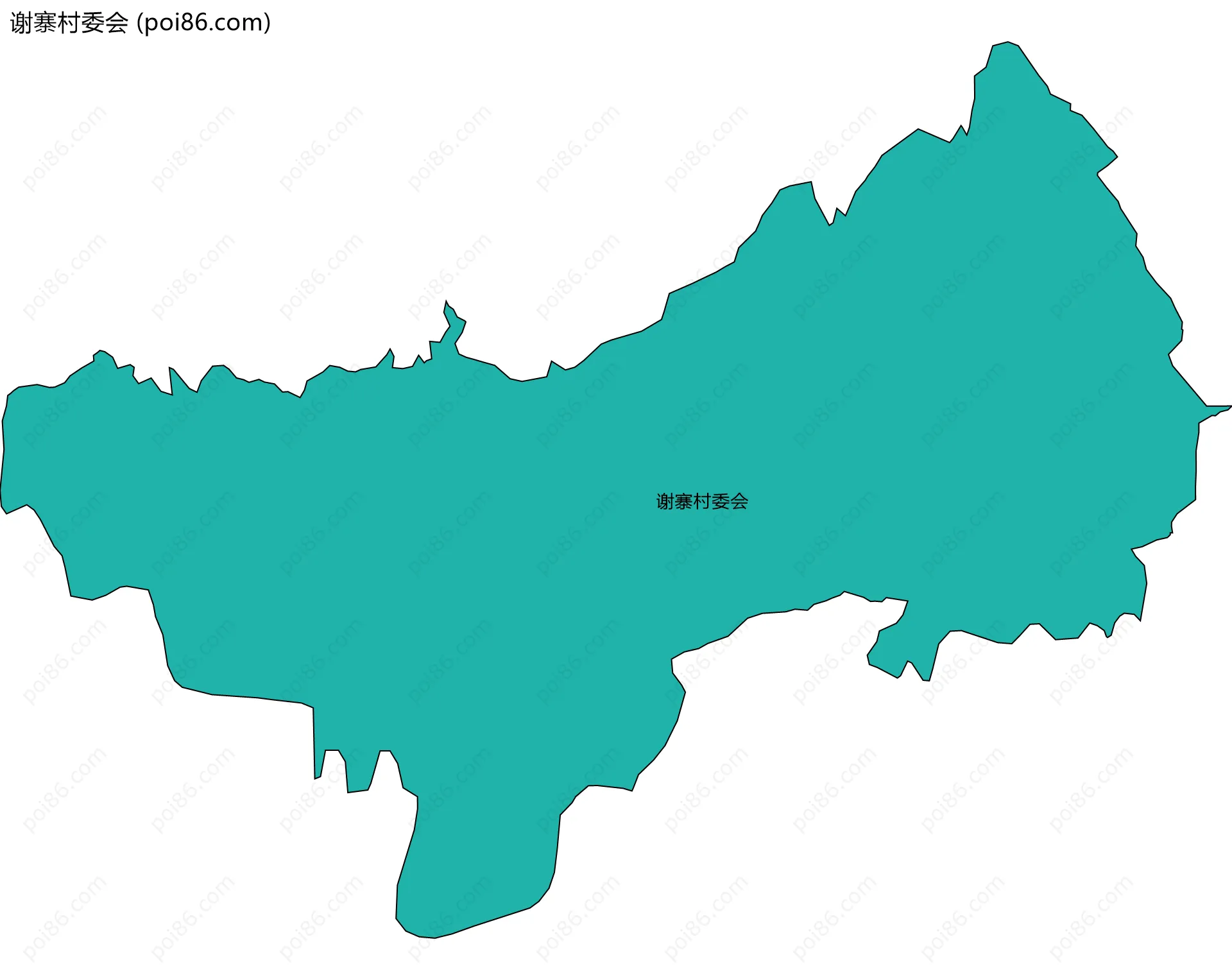 谢寨村委会边界地图