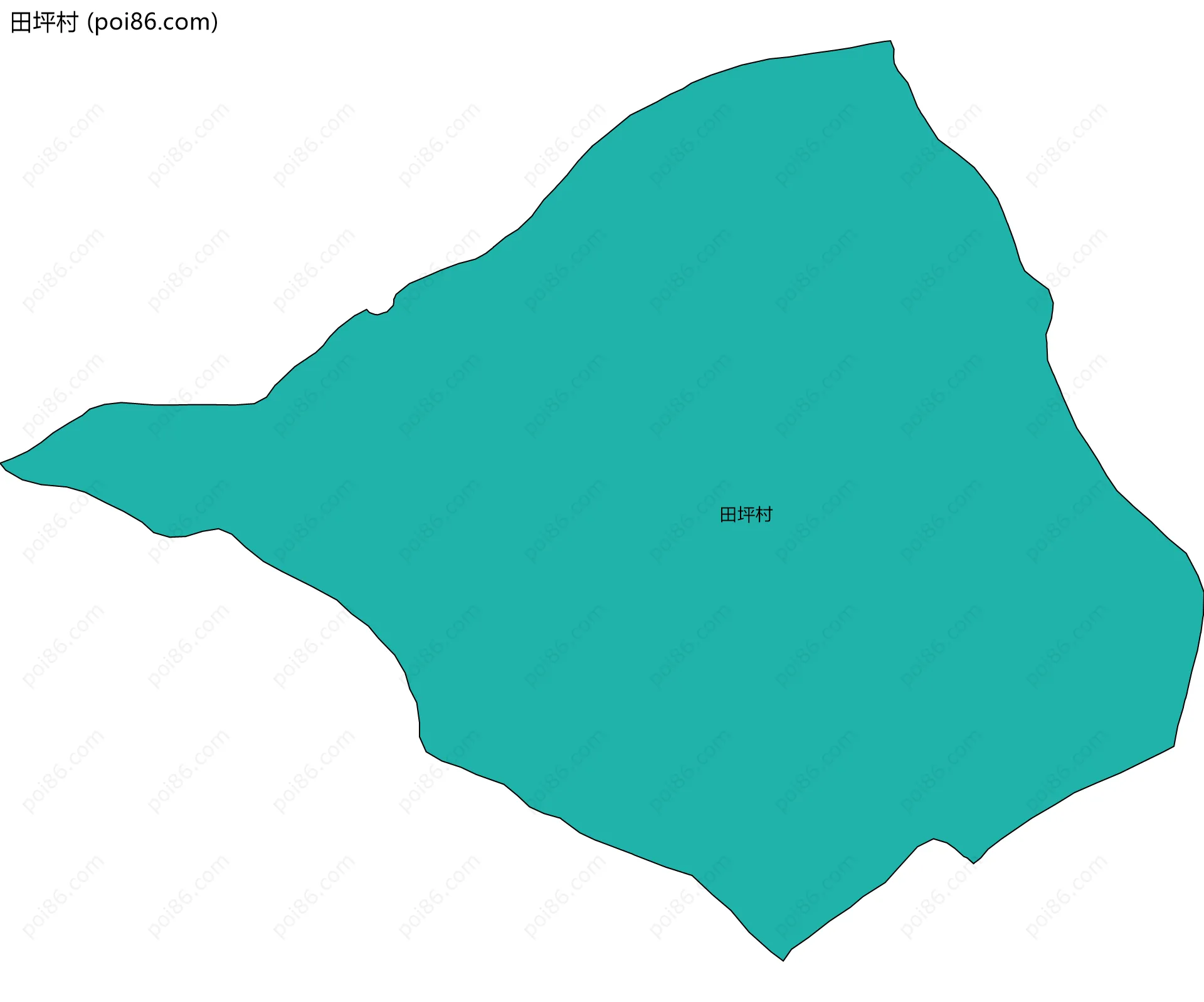 田坪村边界地图