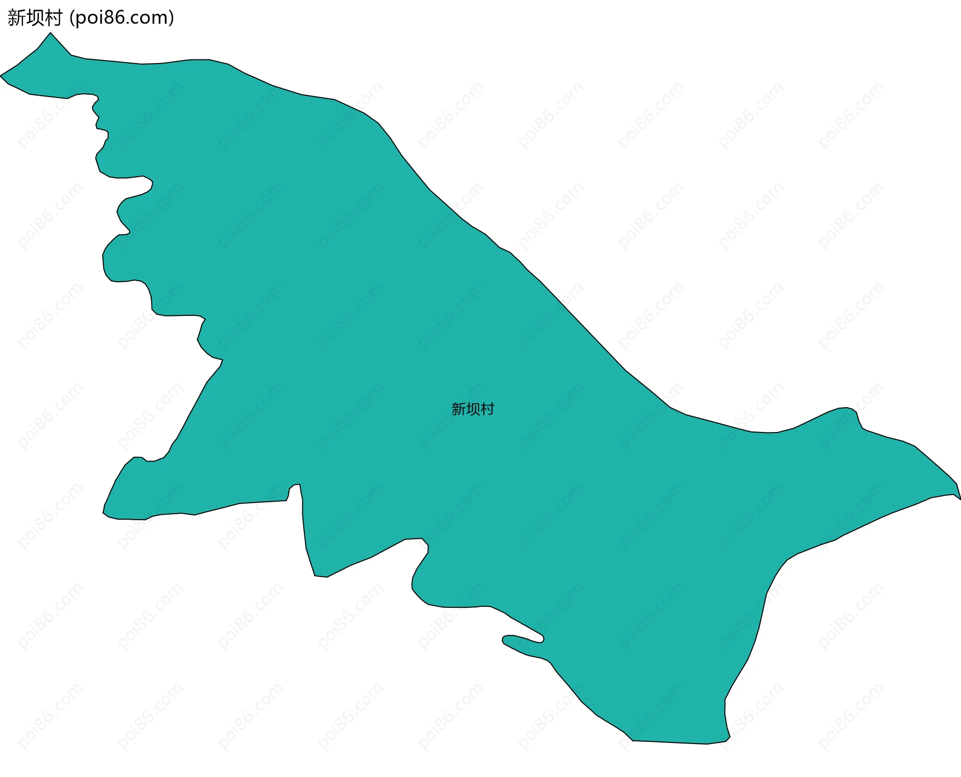 新坝村边界地图