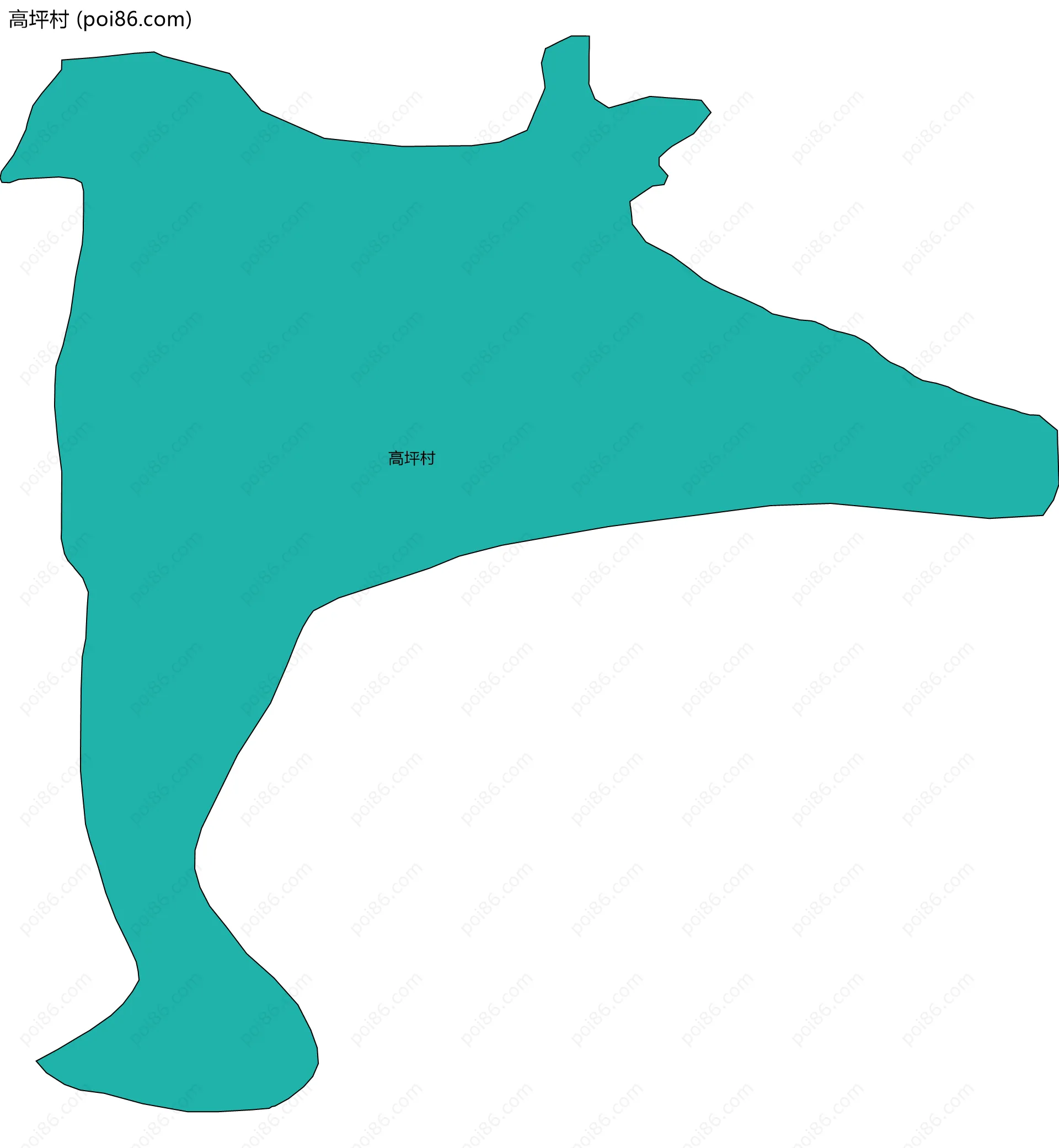 高坪村边界地图