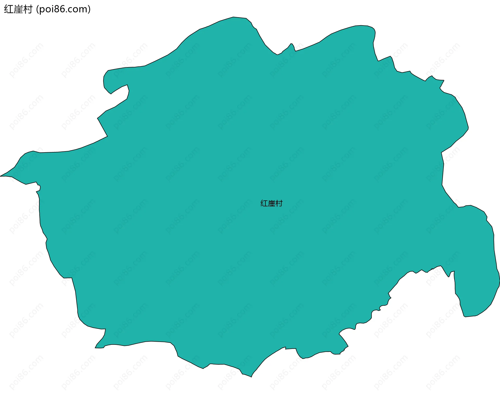 红崖村边界地图