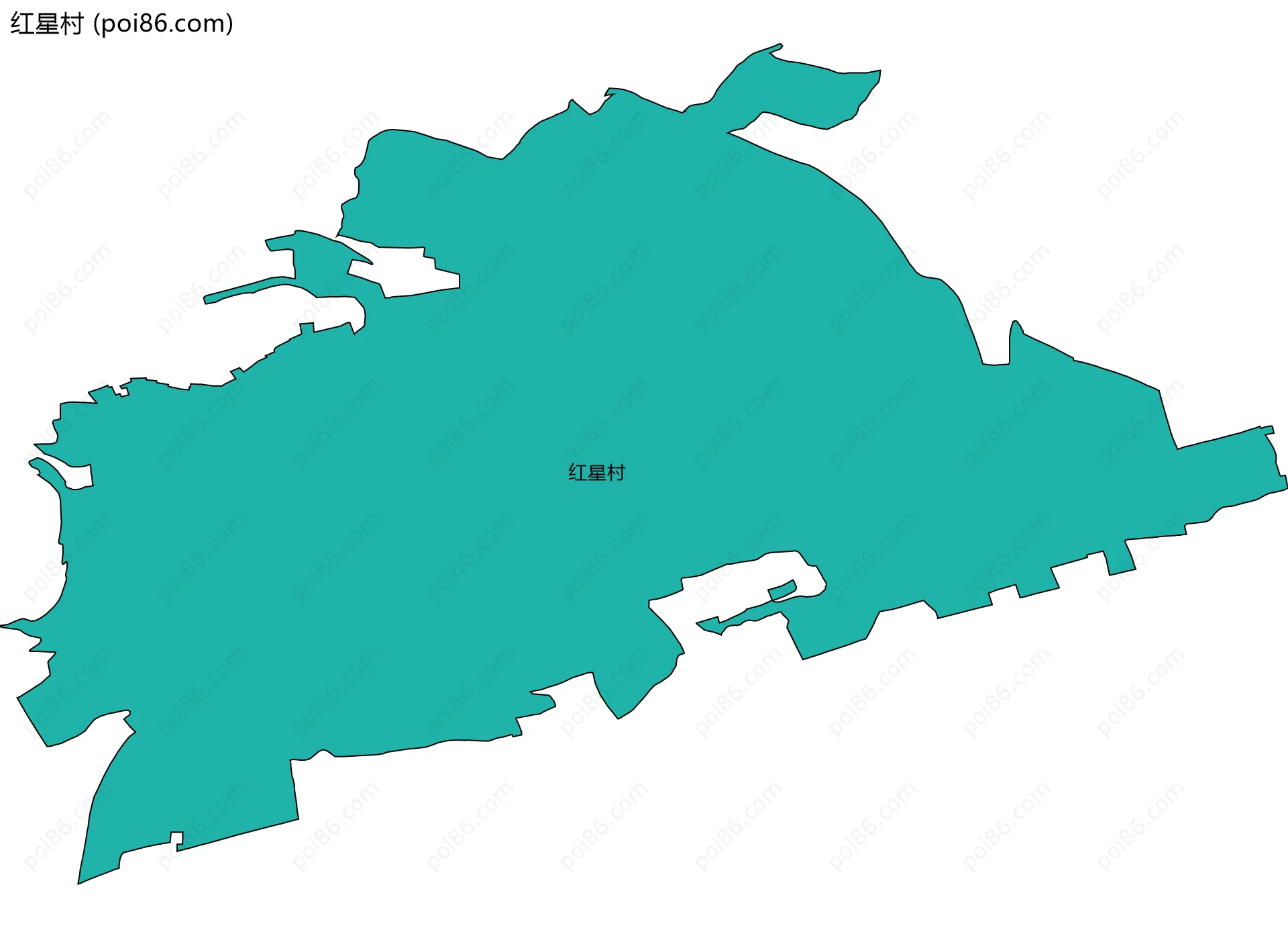 红星村边界地图