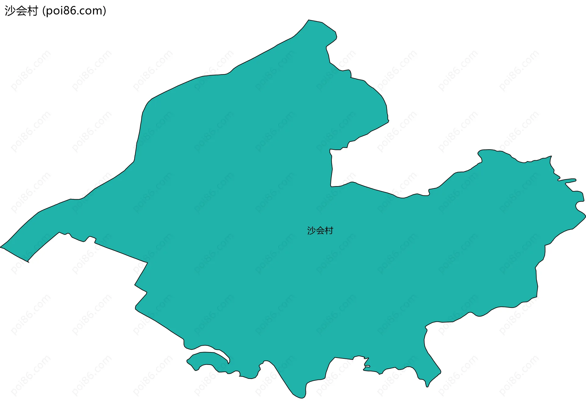 沙会村边界地图