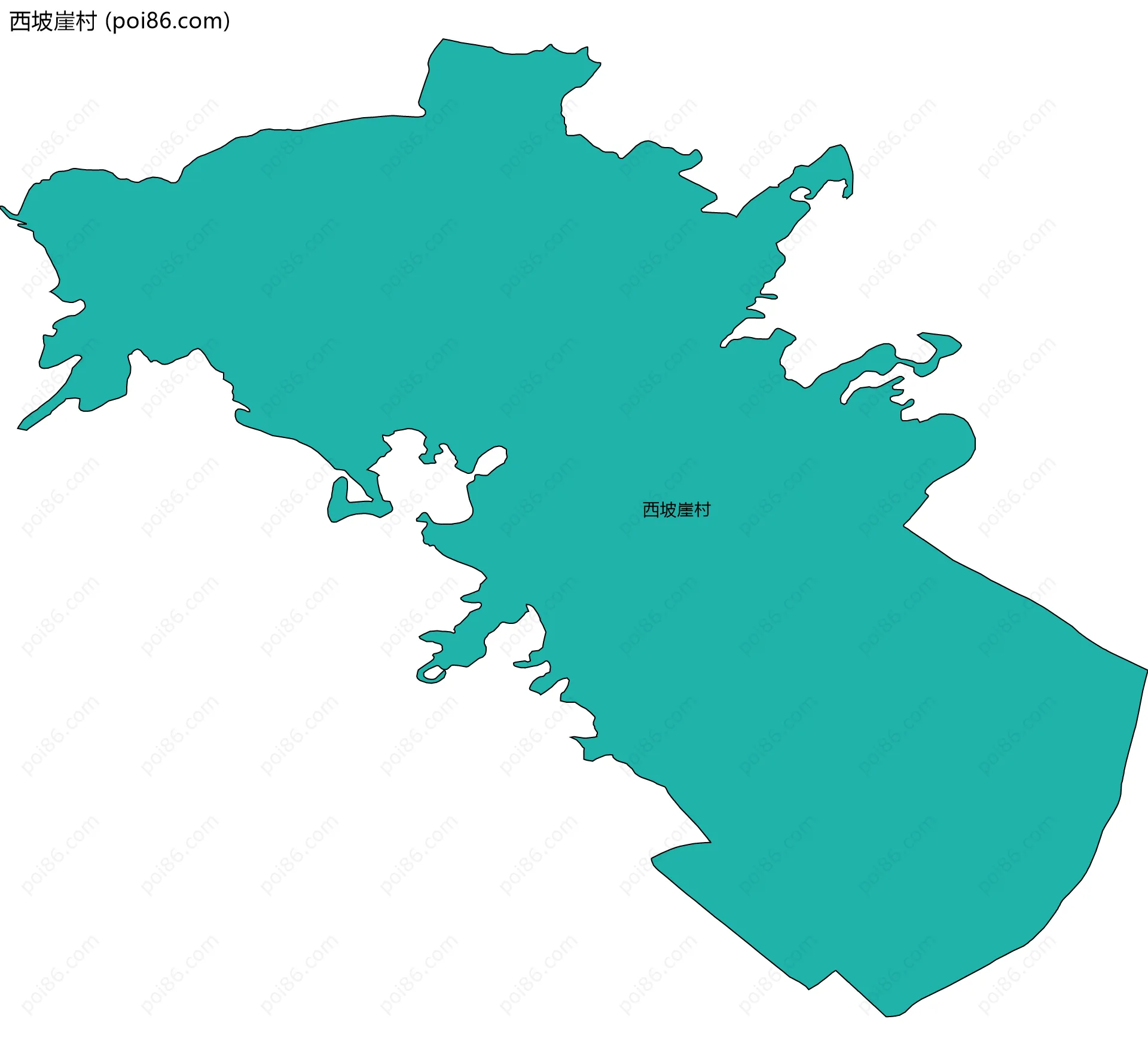 西坡崖村边界地图