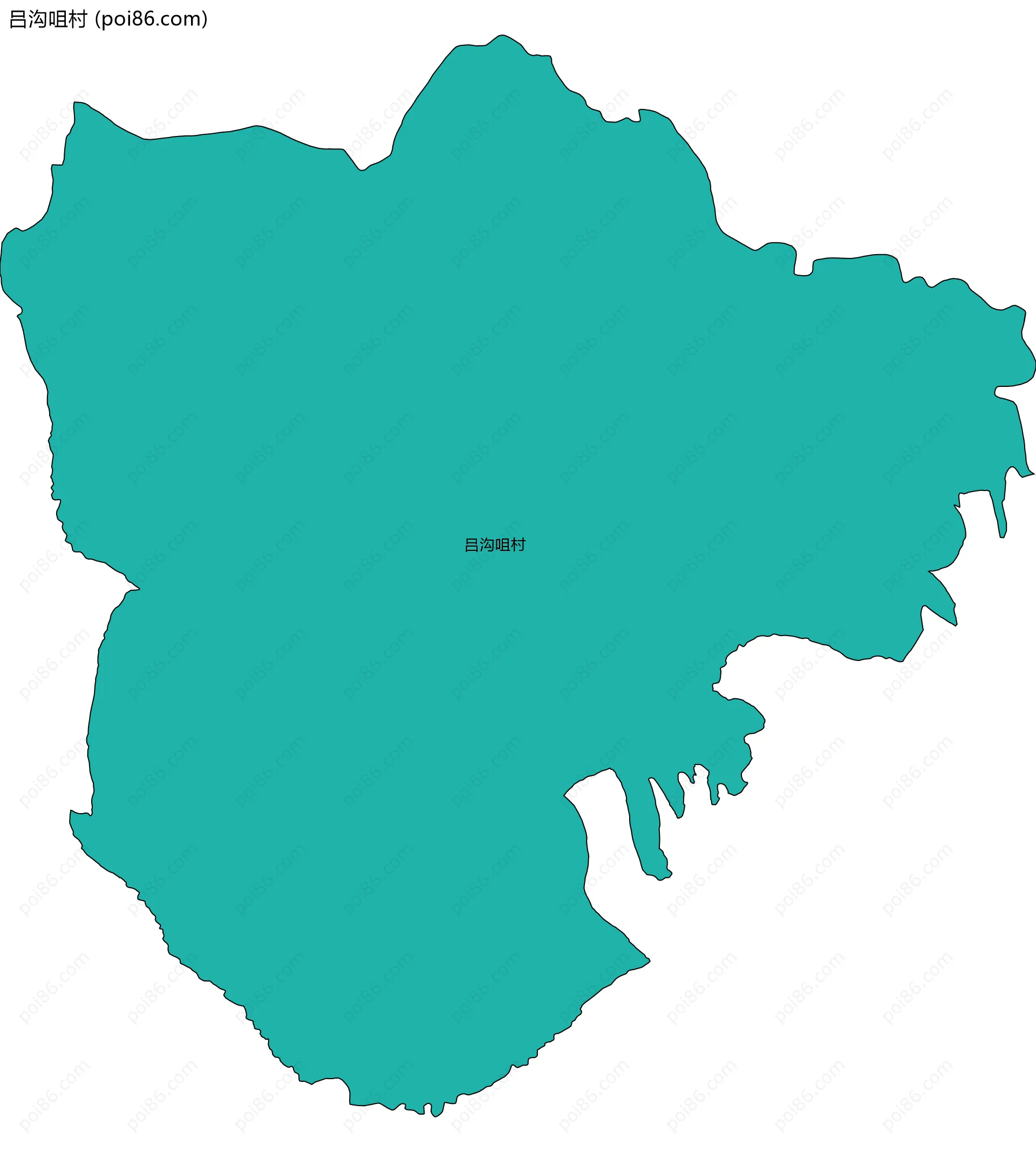 吕沟咀村边界地图