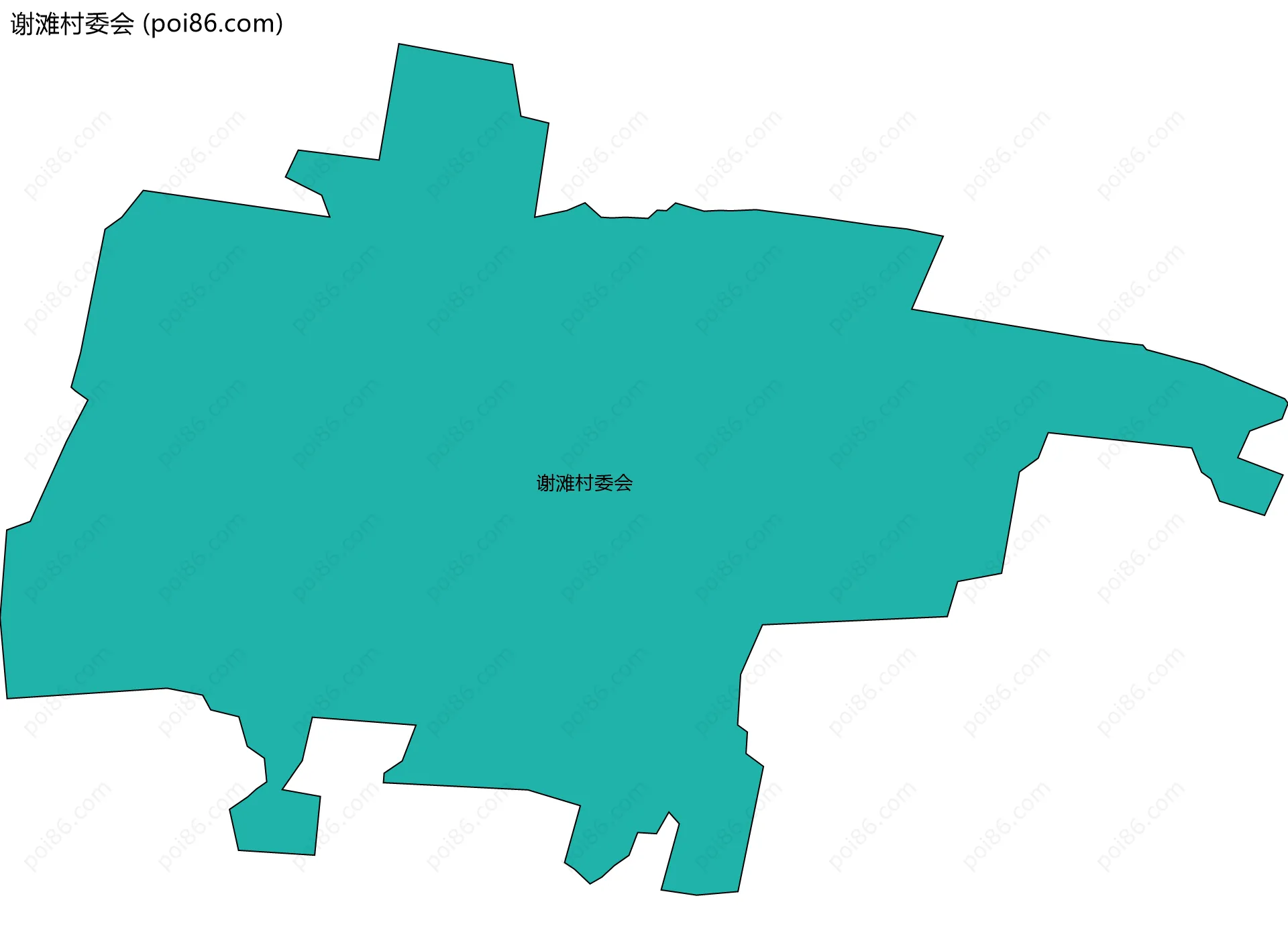 谢滩村委会边界地图