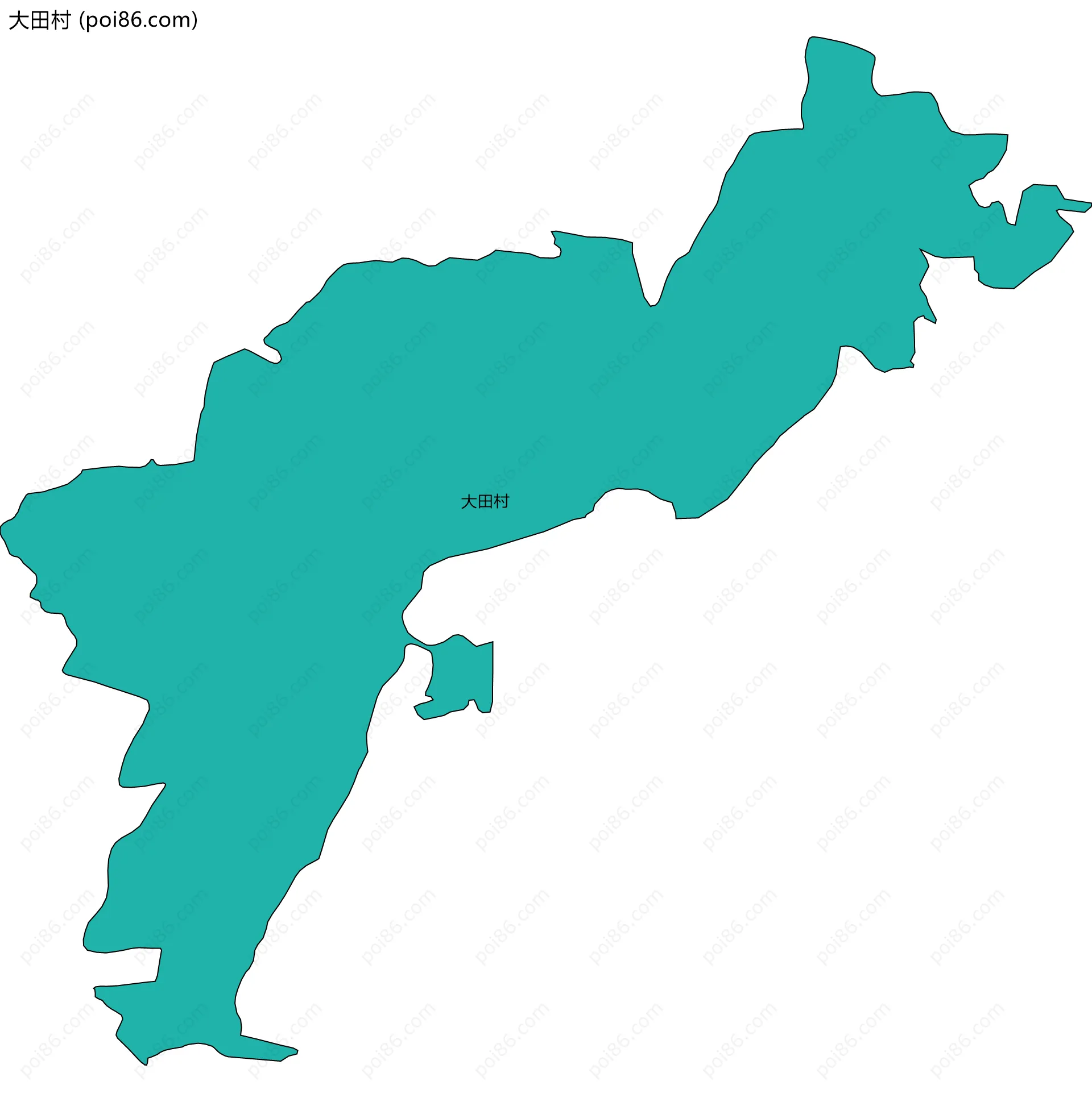 大田村边界地图