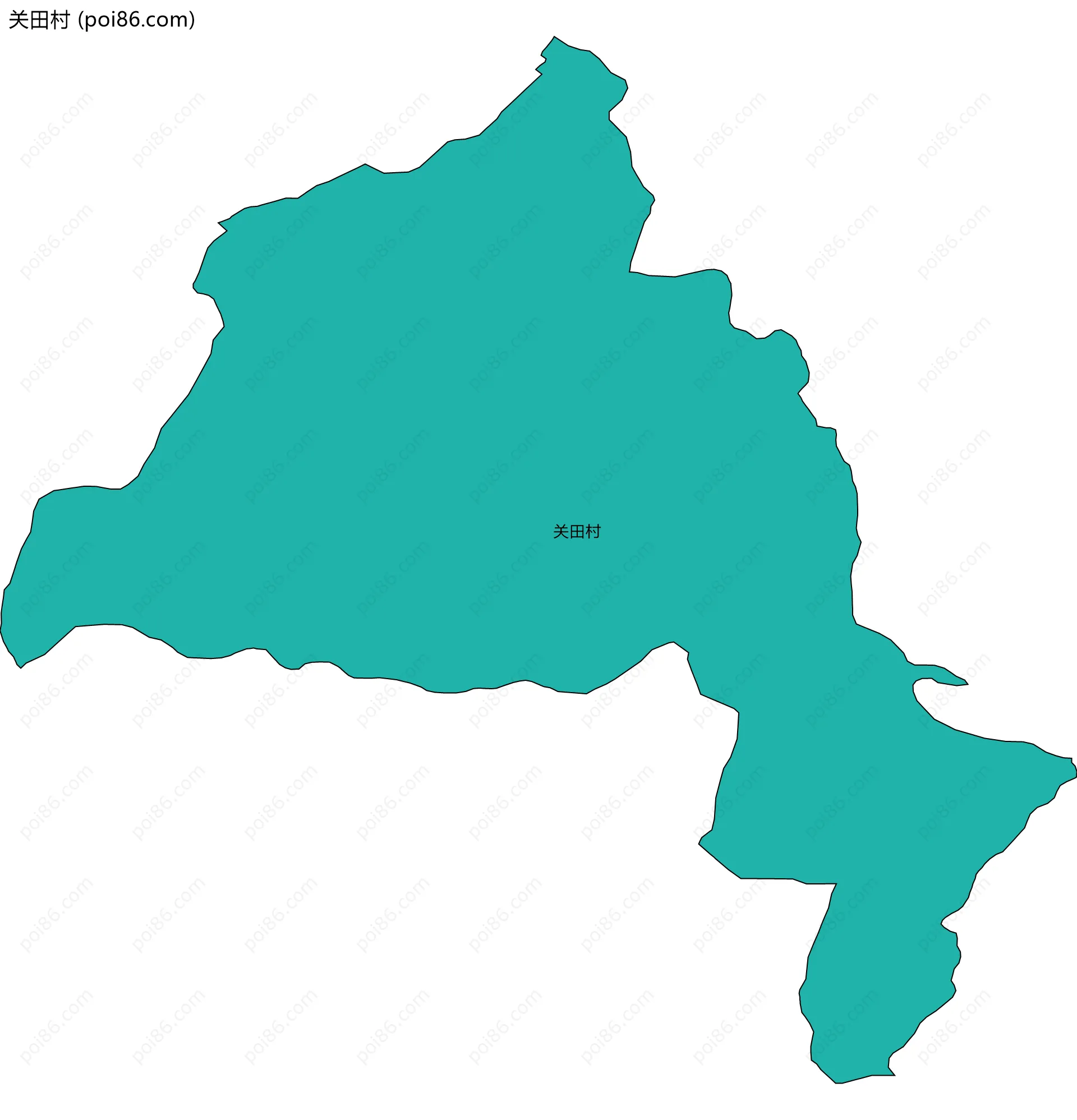 关田村边界地图