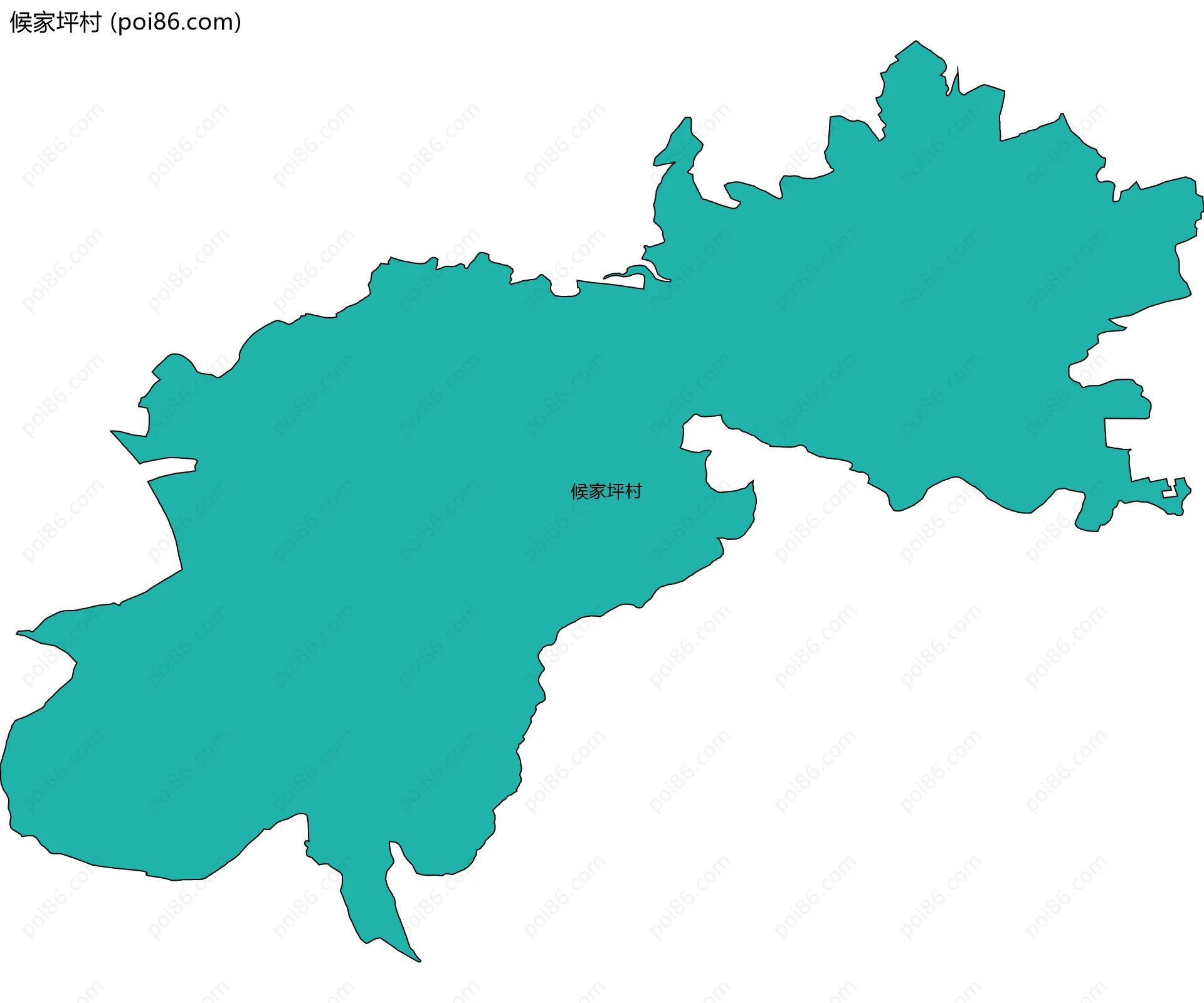 候家坪村边界地图