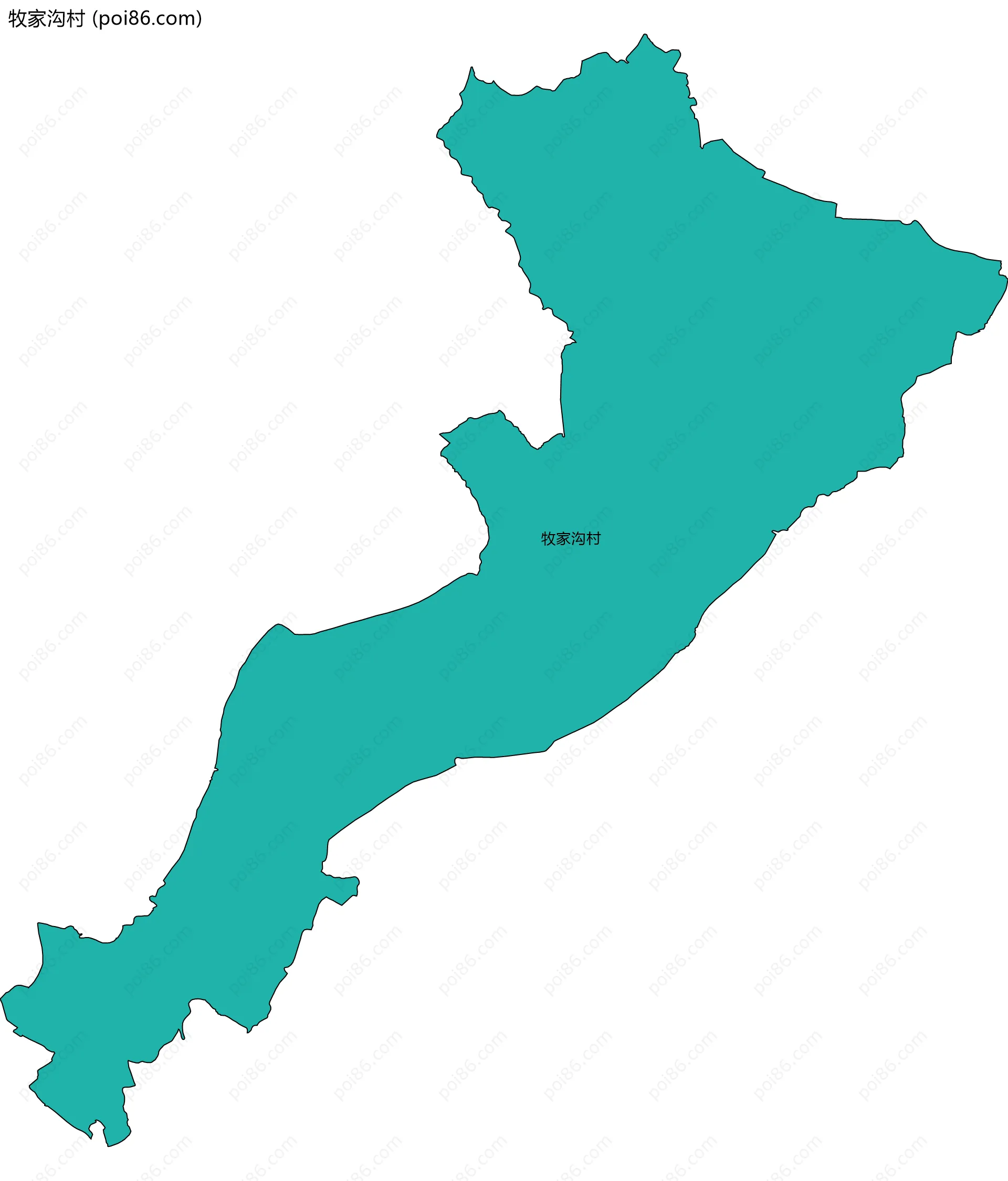 牧家沟村边界地图