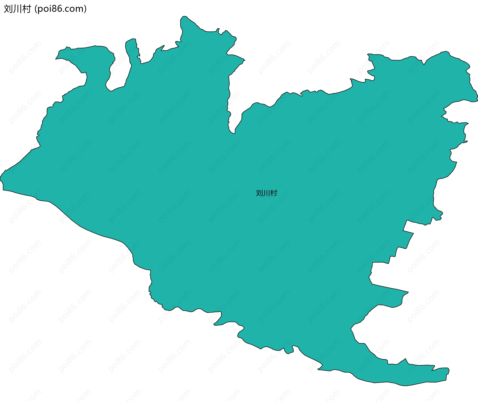 刘川村边界地图
