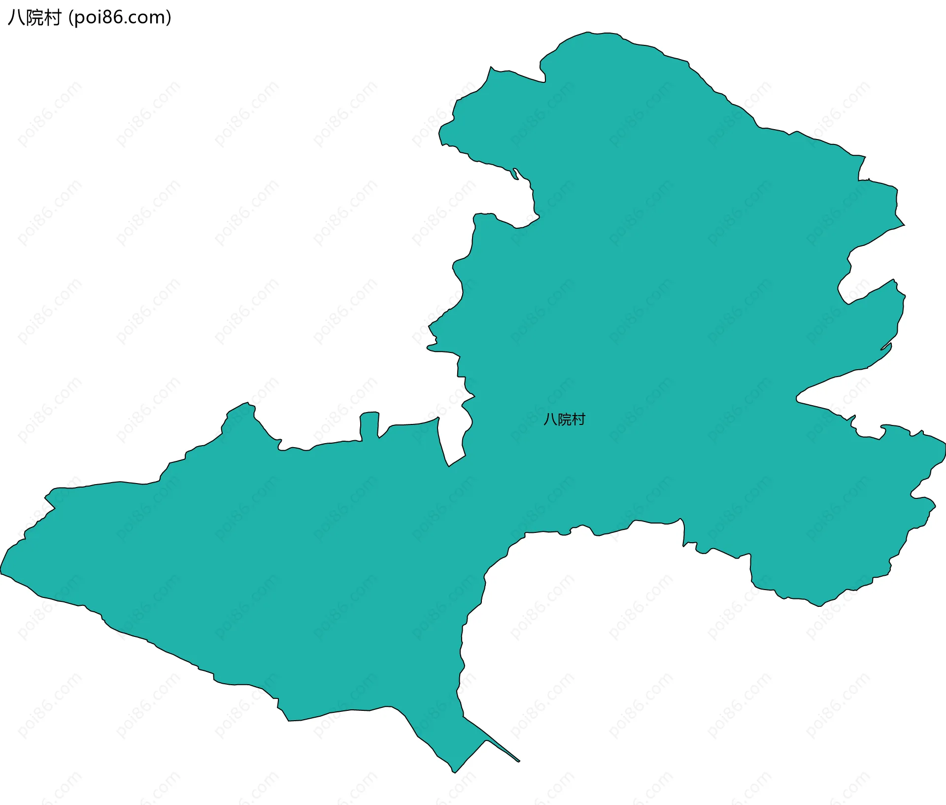 八院村边界地图