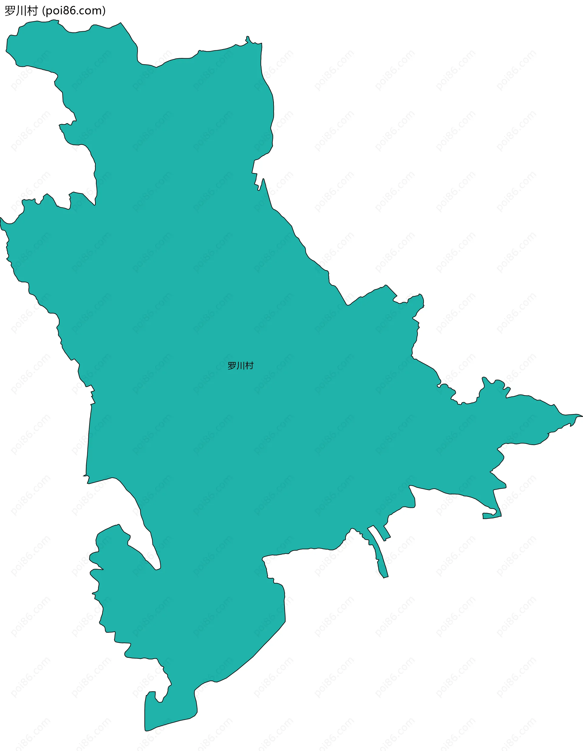 罗川村边界地图