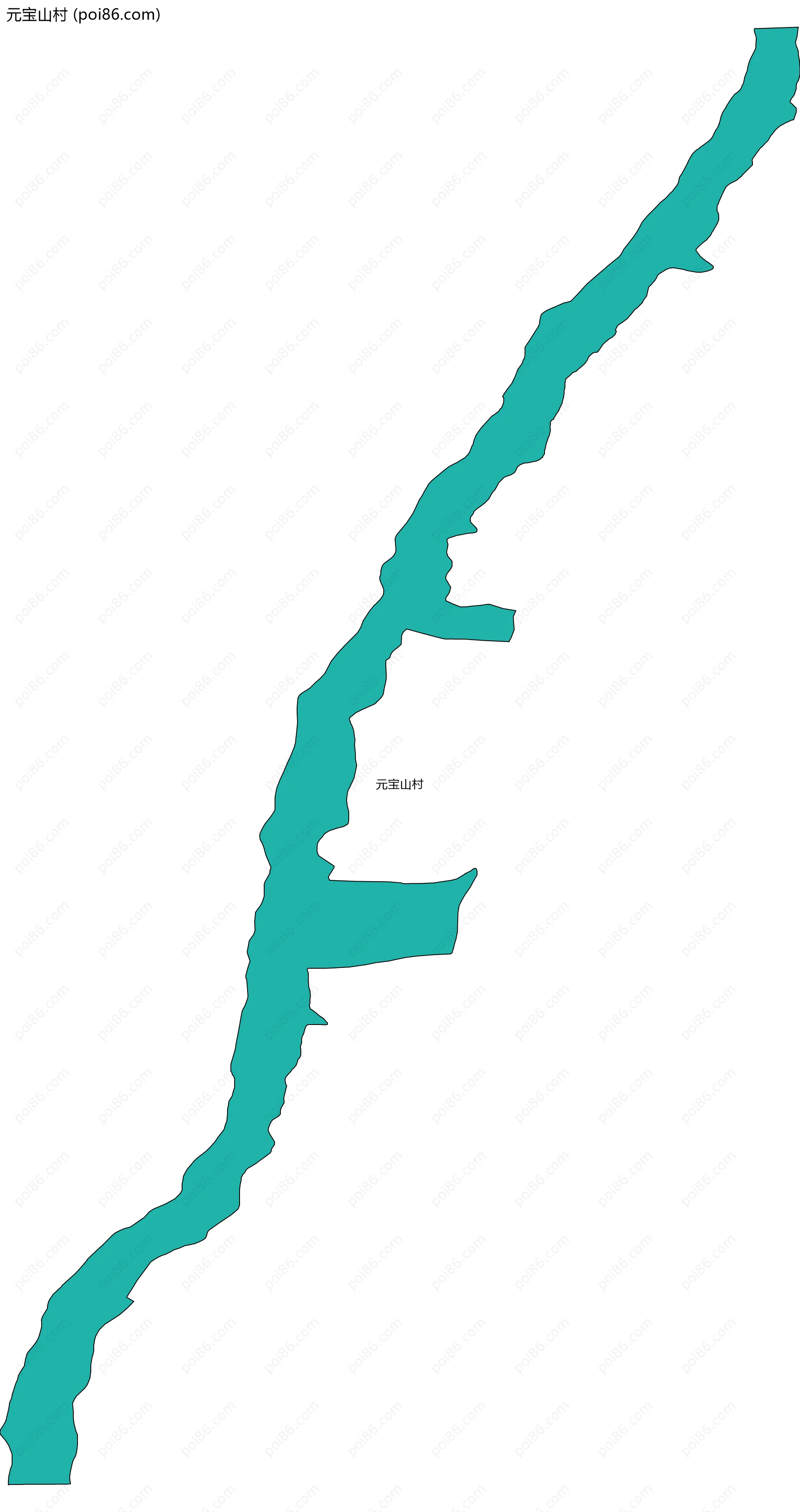 元宝山村边界地图