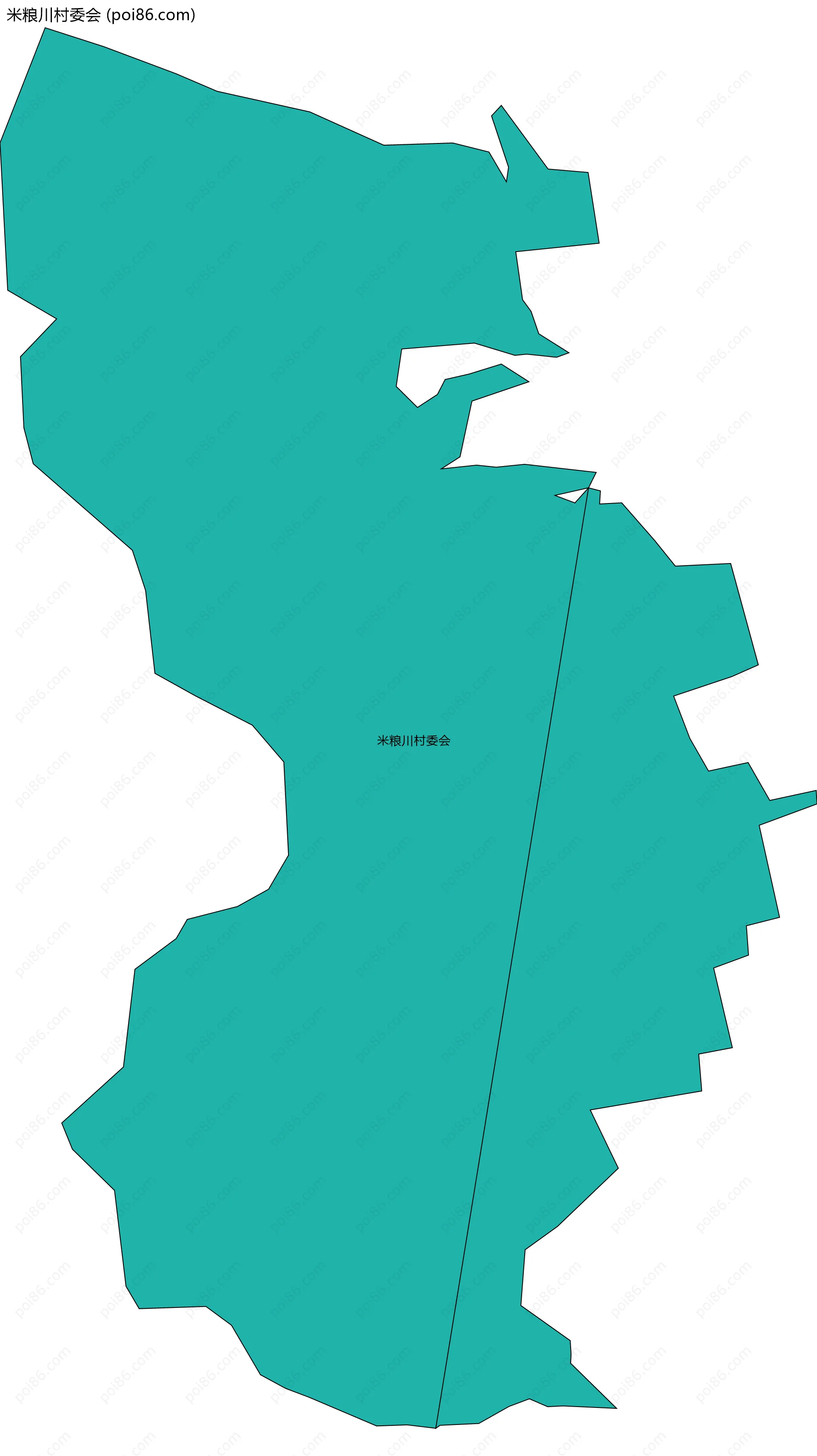 米粮川村委会边界地图