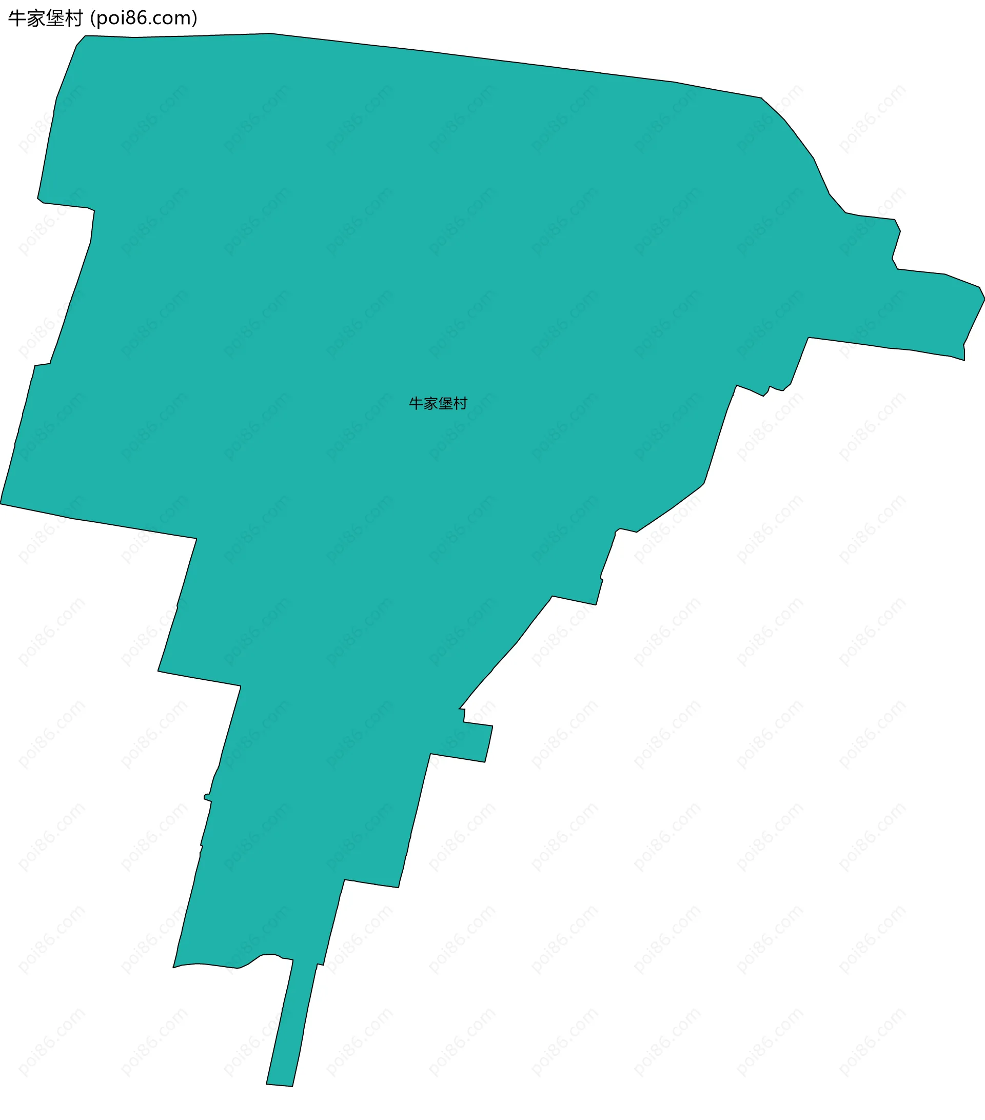 牛家堡村边界地图