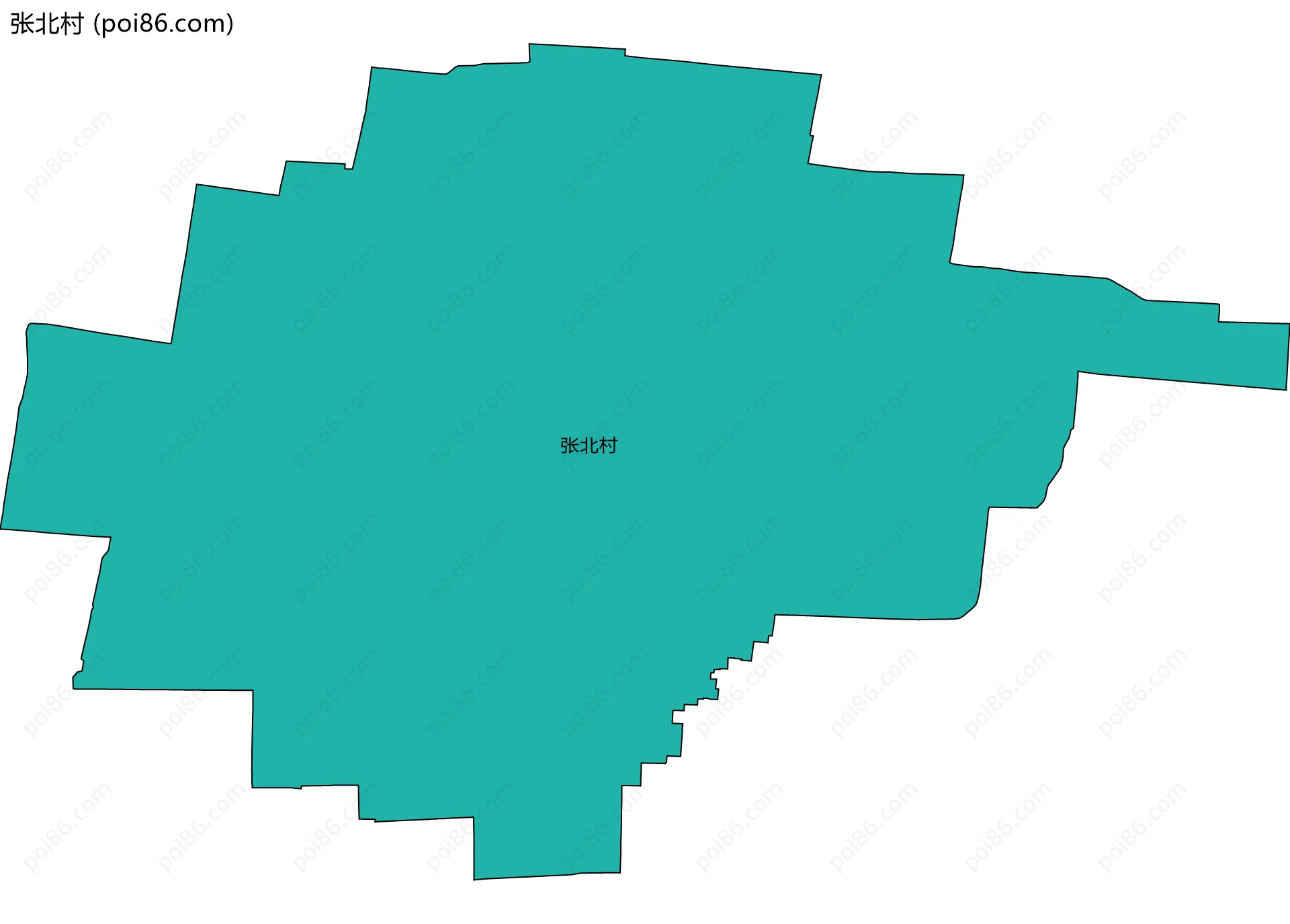 张北村边界地图