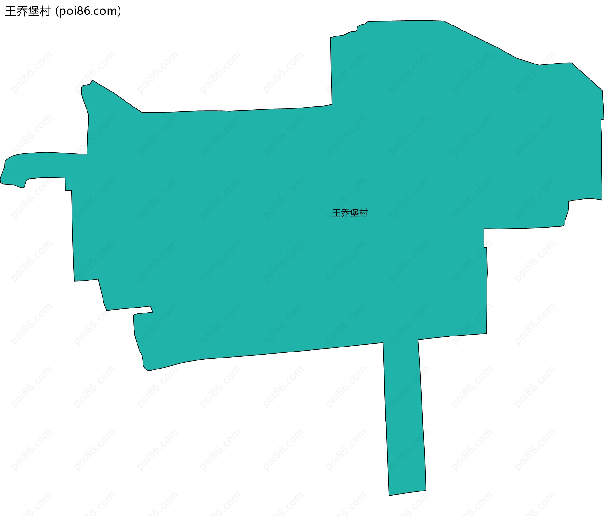 王乔堡村边界地图