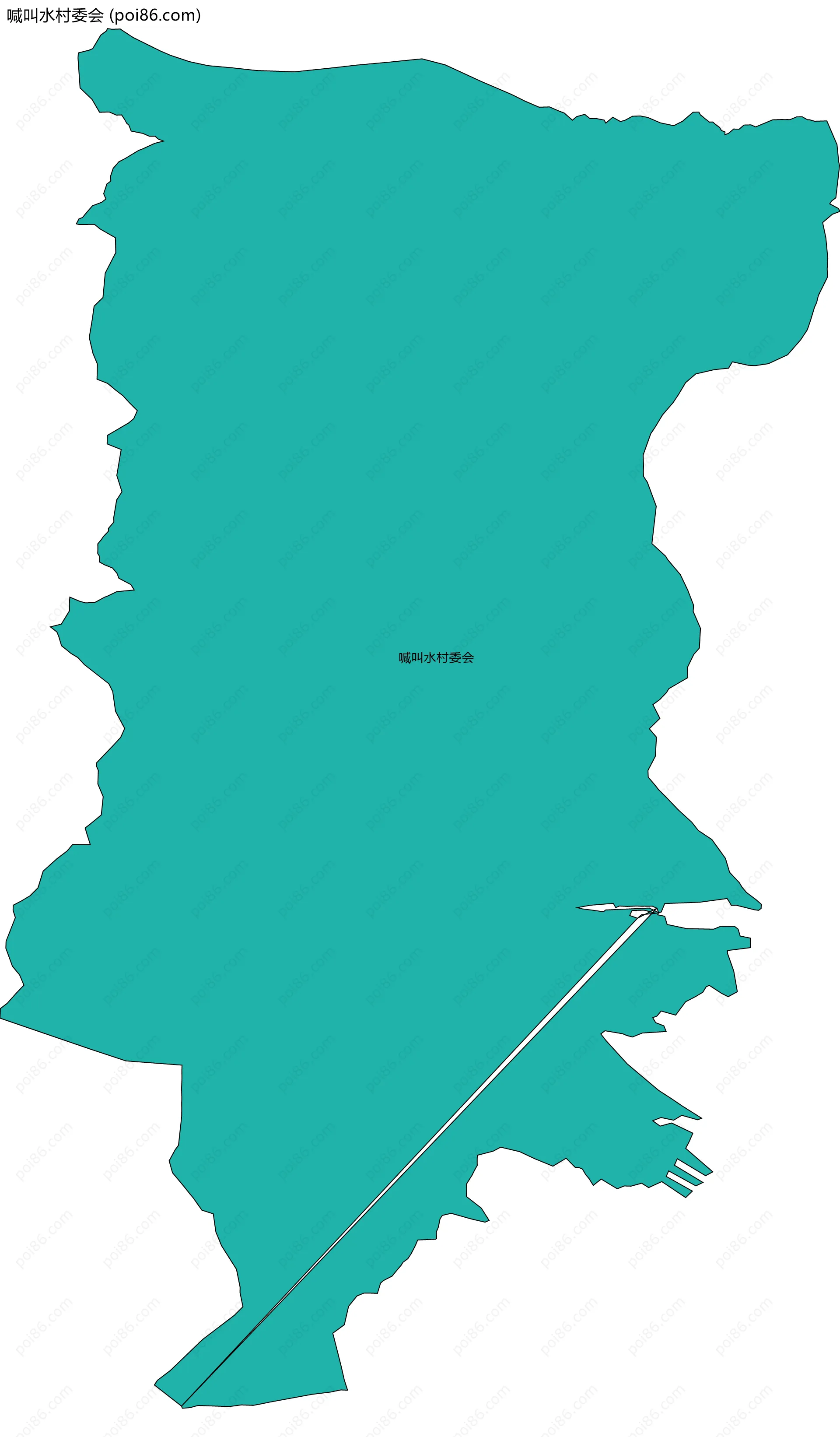 喊叫水村委会边界地图