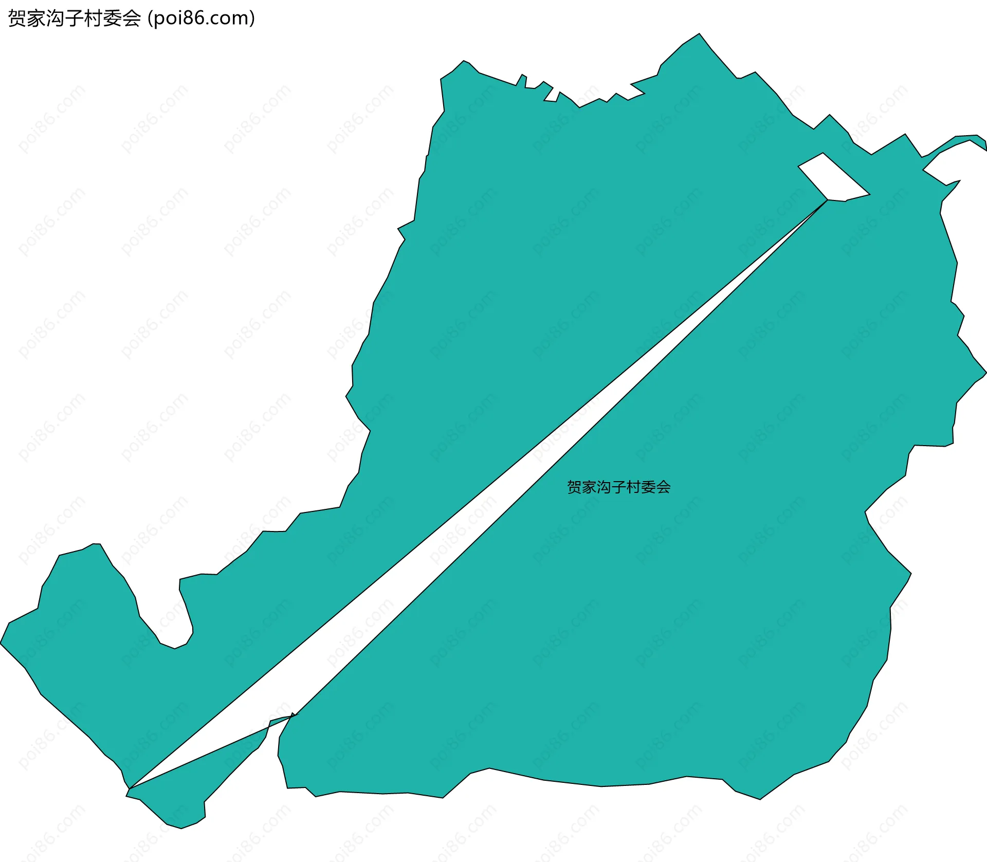 贺家沟子村委会边界地图