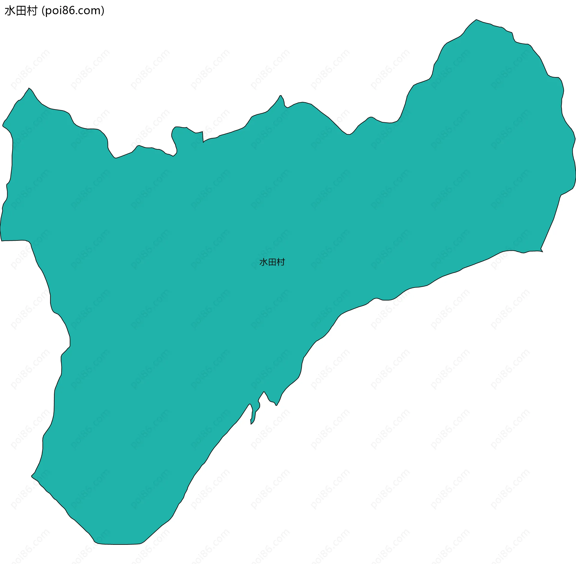 水田村边界地图