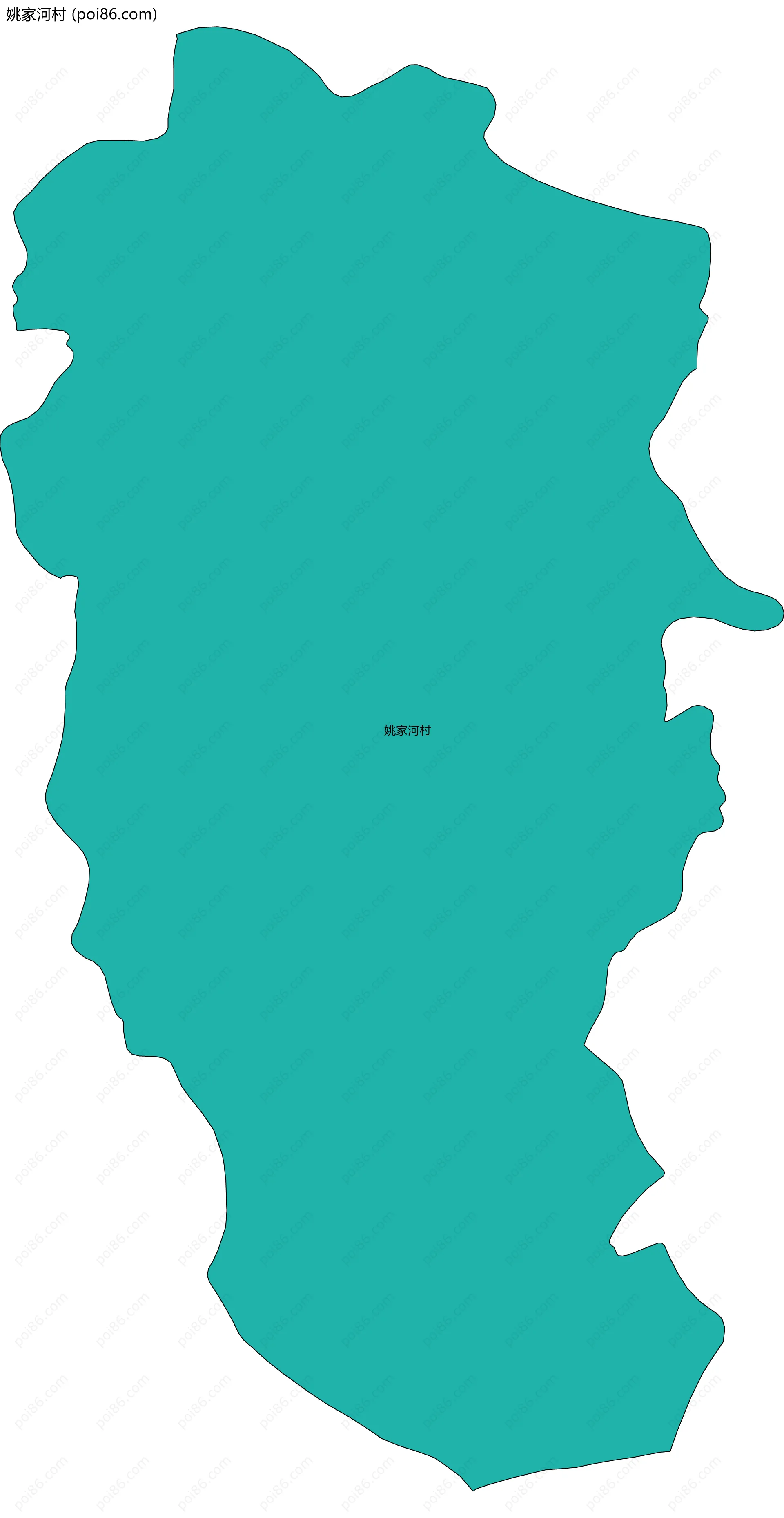 姚家河村边界地图