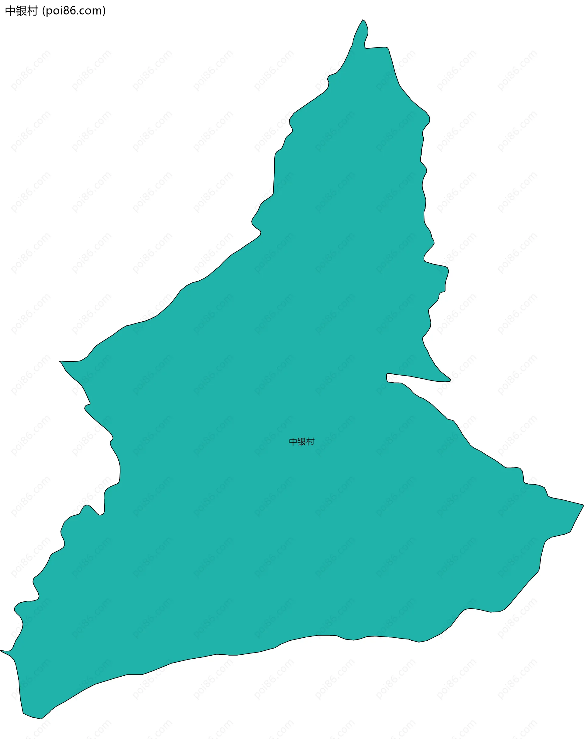 中银村边界地图
