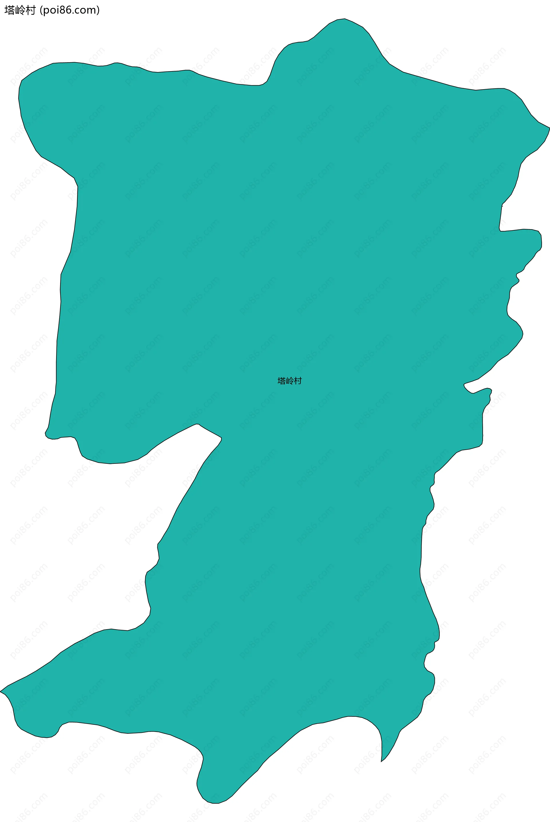 塔岭村边界地图