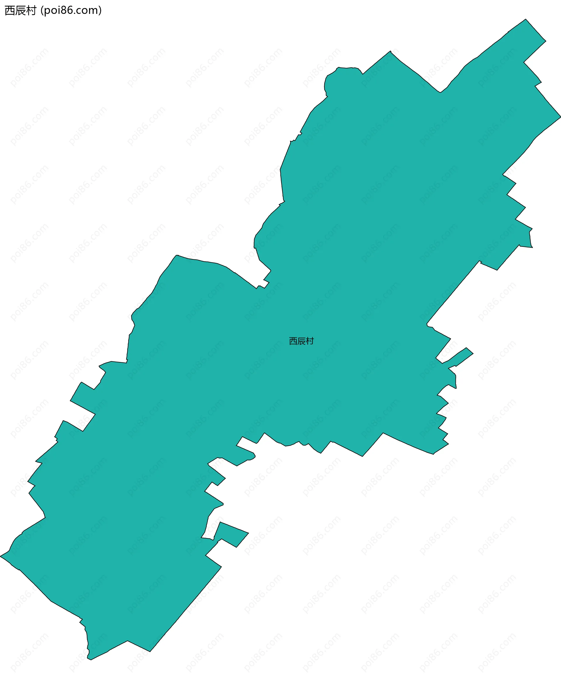 西辰村边界地图