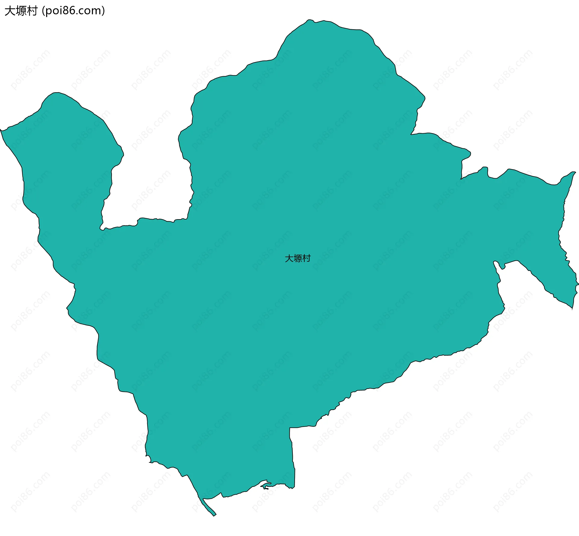 大塬村边界地图