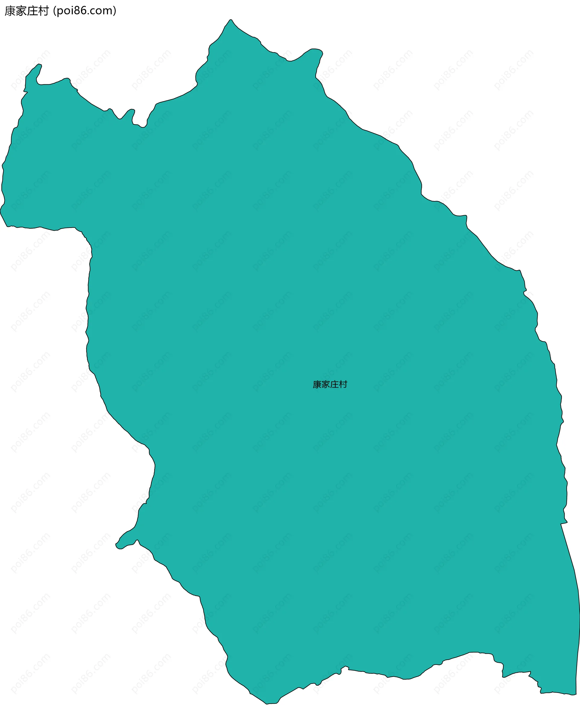 康家庄村边界地图