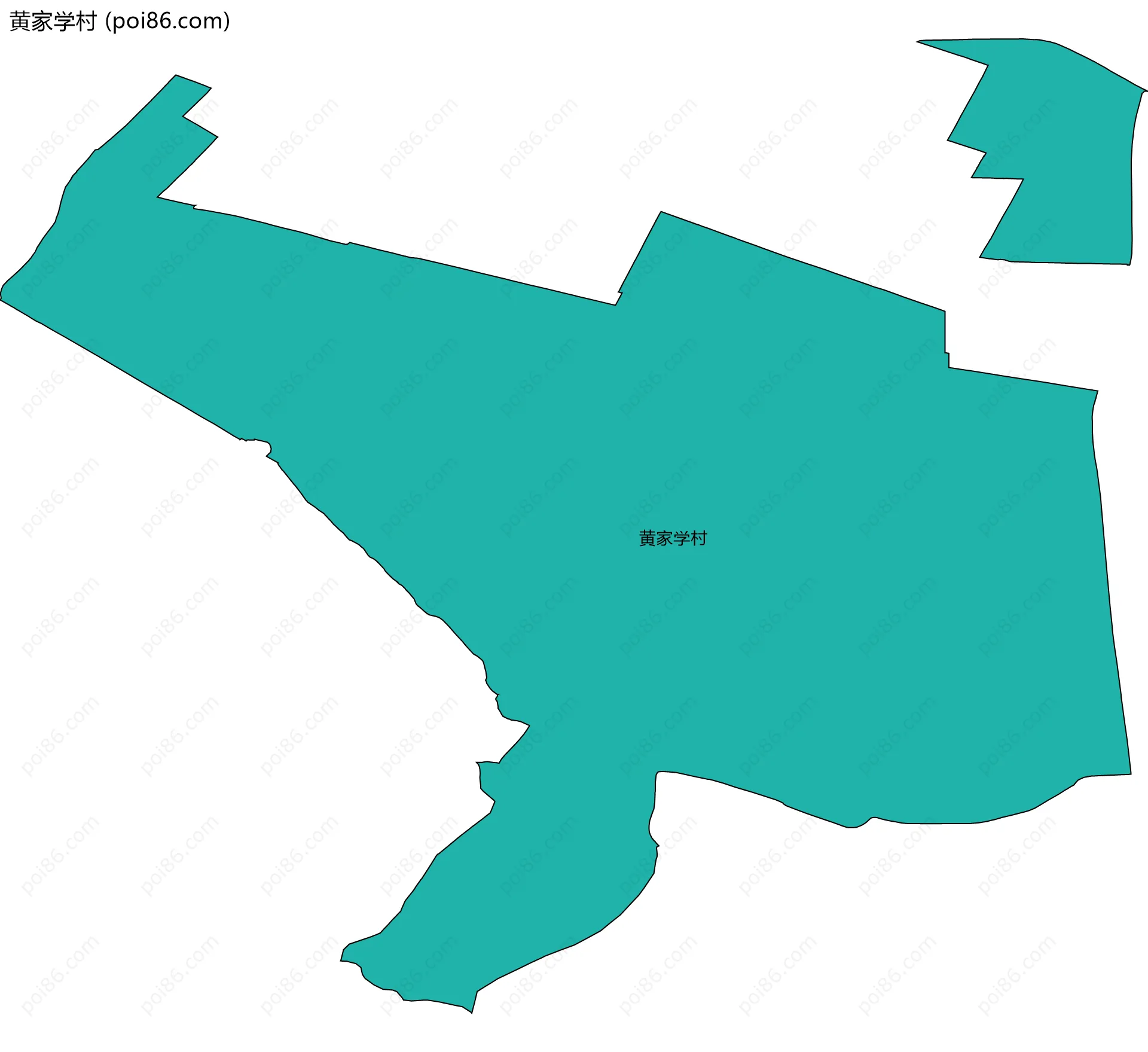 黄家学村边界地图