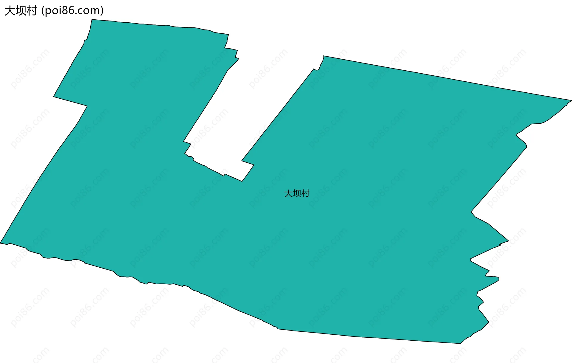 大坝村边界地图