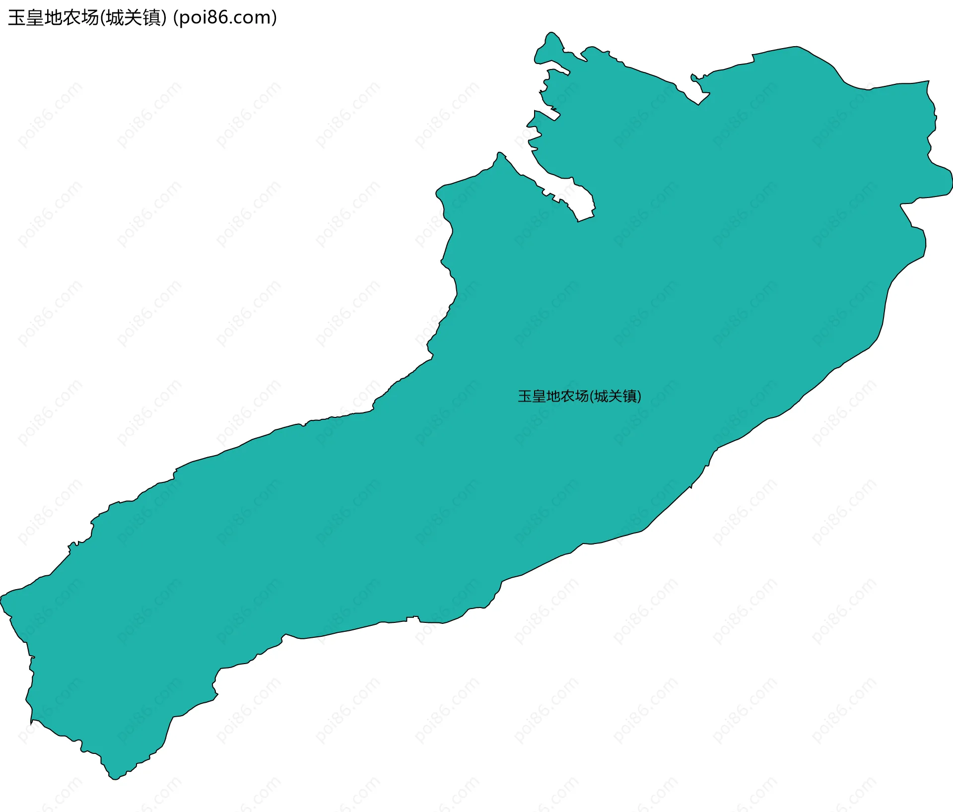玉皇地农场(城关镇)边界地图
