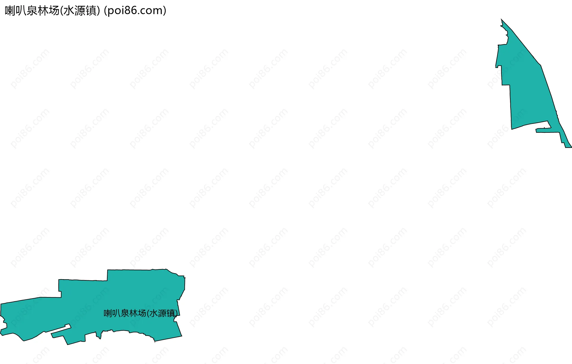 喇叭泉林场(水源镇)边界地图