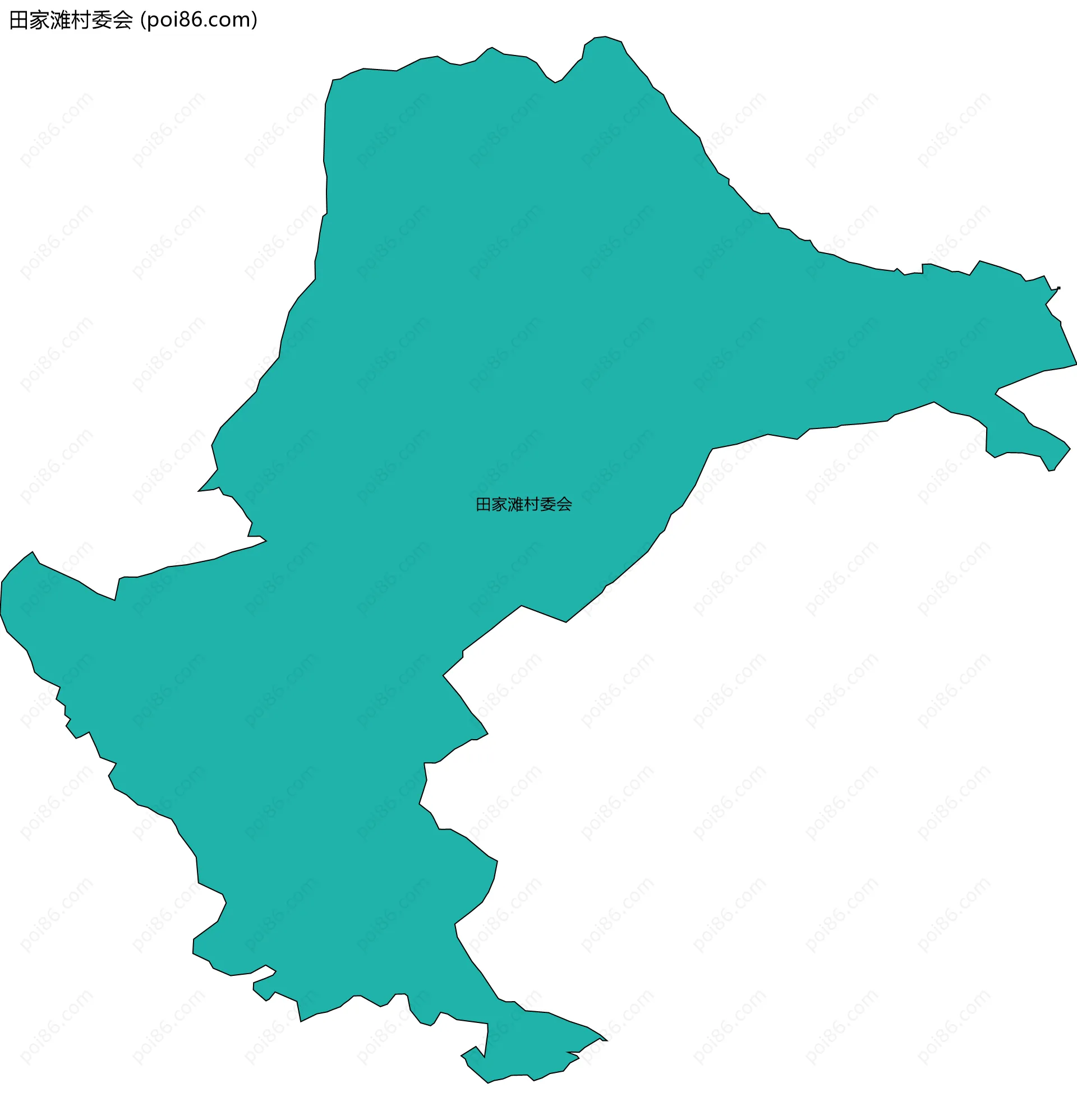 田家滩村委会边界地图