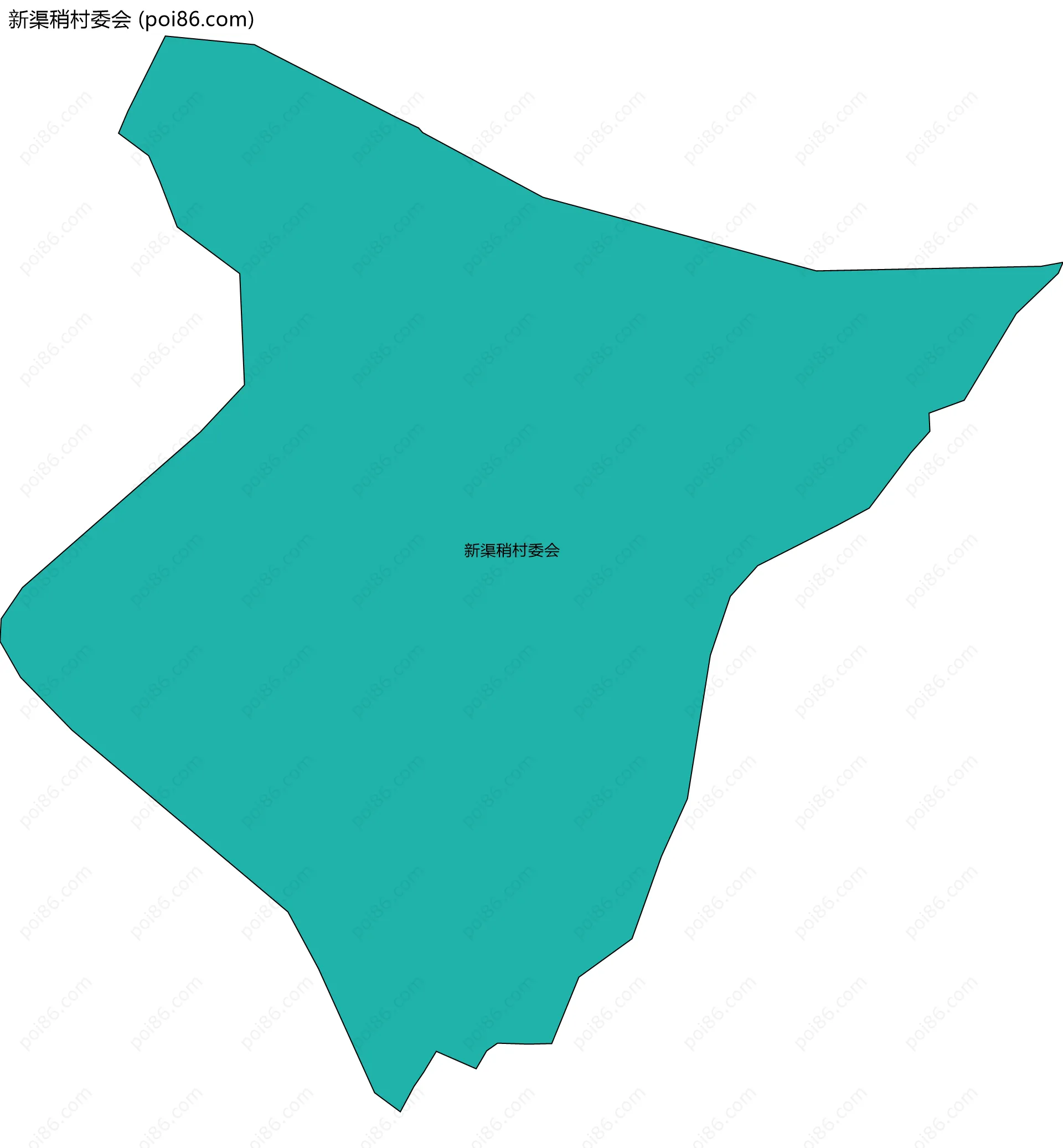 新渠稍村委会边界地图