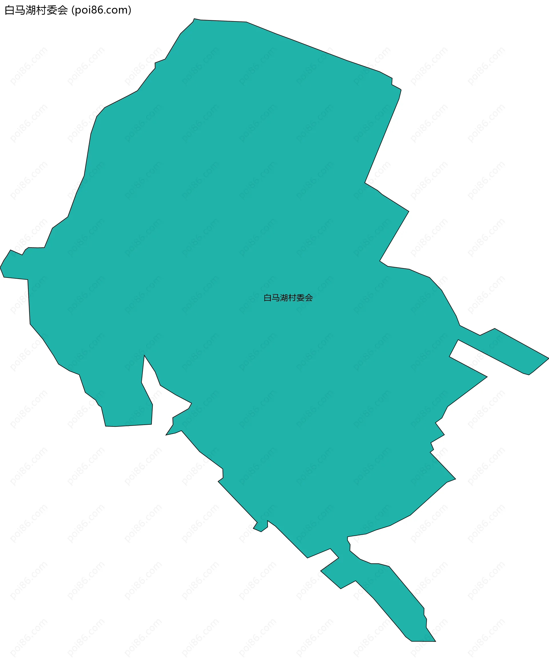 白马湖村委会边界地图