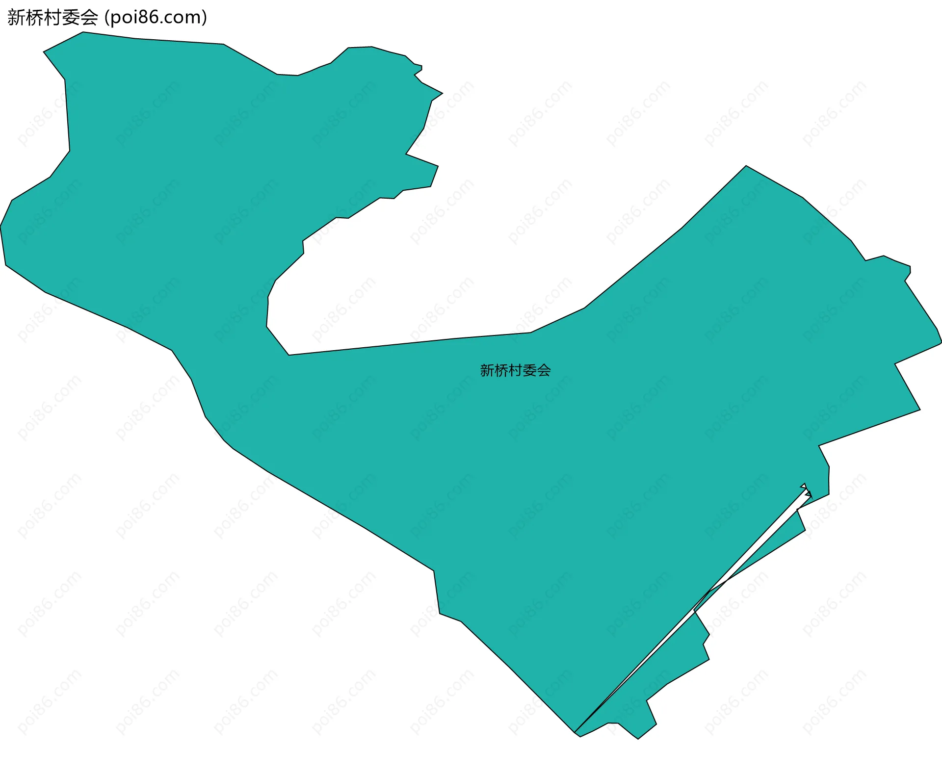 新桥村委会边界地图