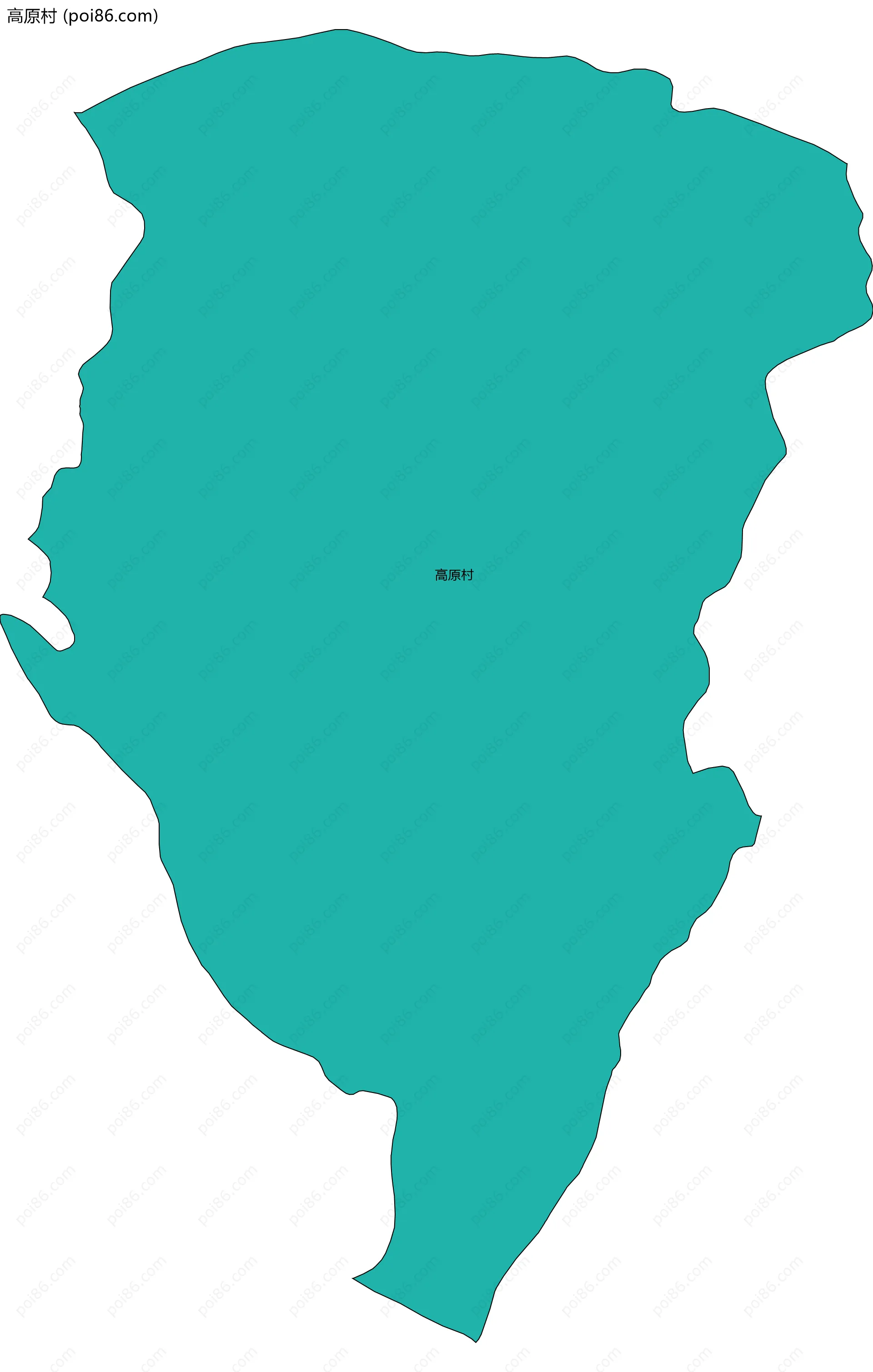 高原村边界地图