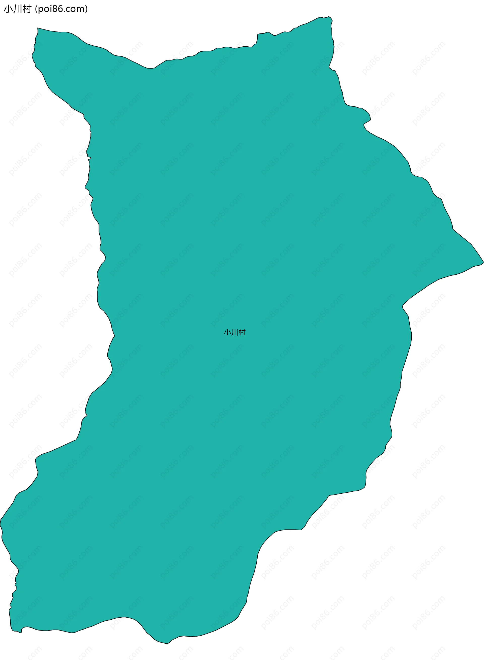 小川村边界地图