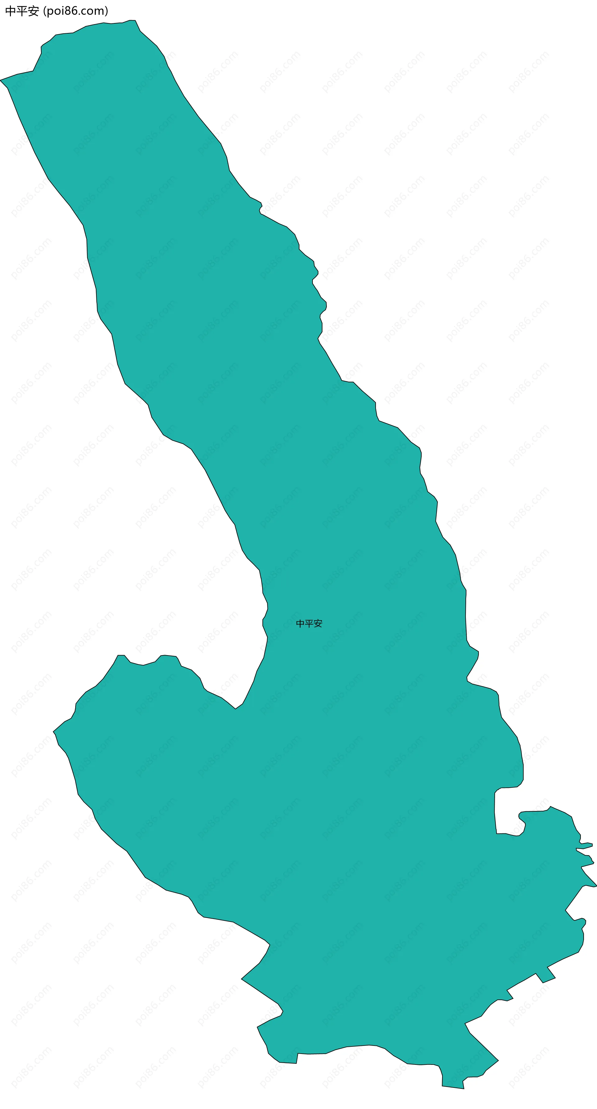 中平安边界地图