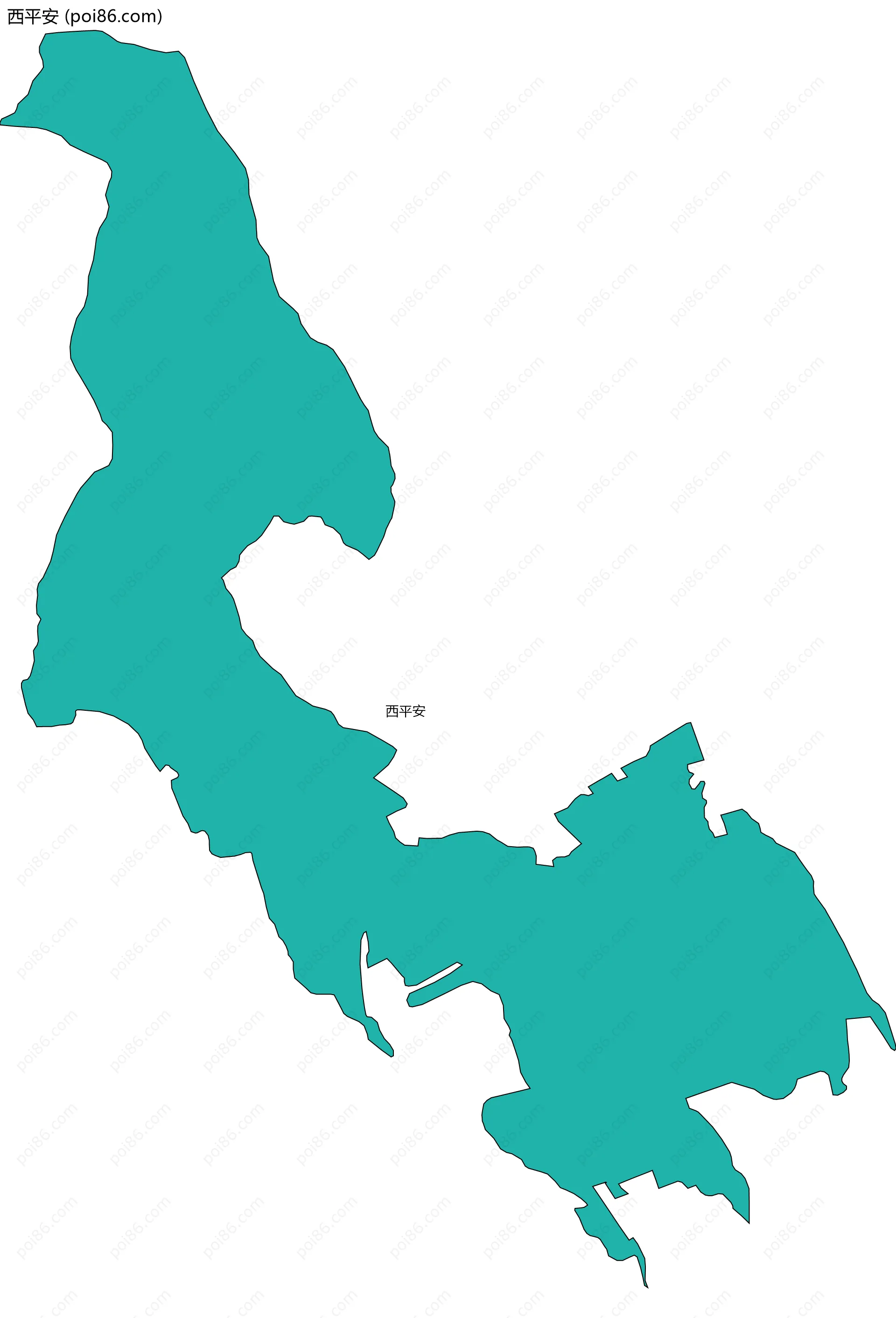 西平安边界地图